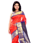 Mandakini -  Indian Wedding Silk Sarees - (Orange ) (MK201)