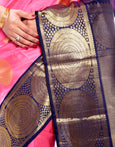 Pink Indian Wedding Pure Silk and Pure Zari Saree with Chakra Motifs