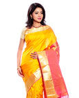 Mandakini - Exclusive - Indian Women's Kanchipuram  - Handloom - Pure Silk Saree (Yellow) (MK222)