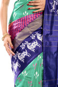 Turquoise Blue Pochampally silk saree