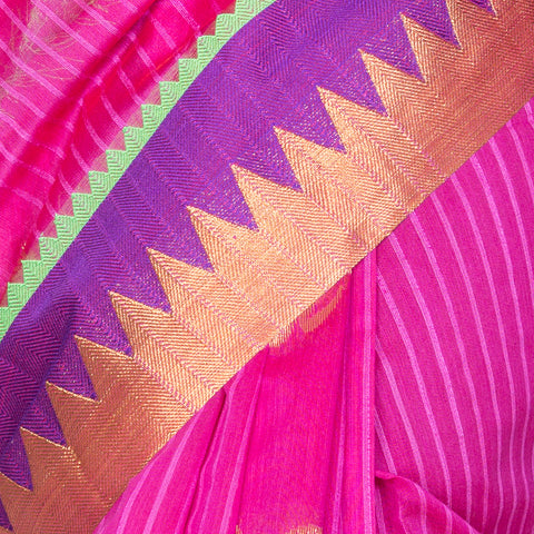 Pink cotton silk saree