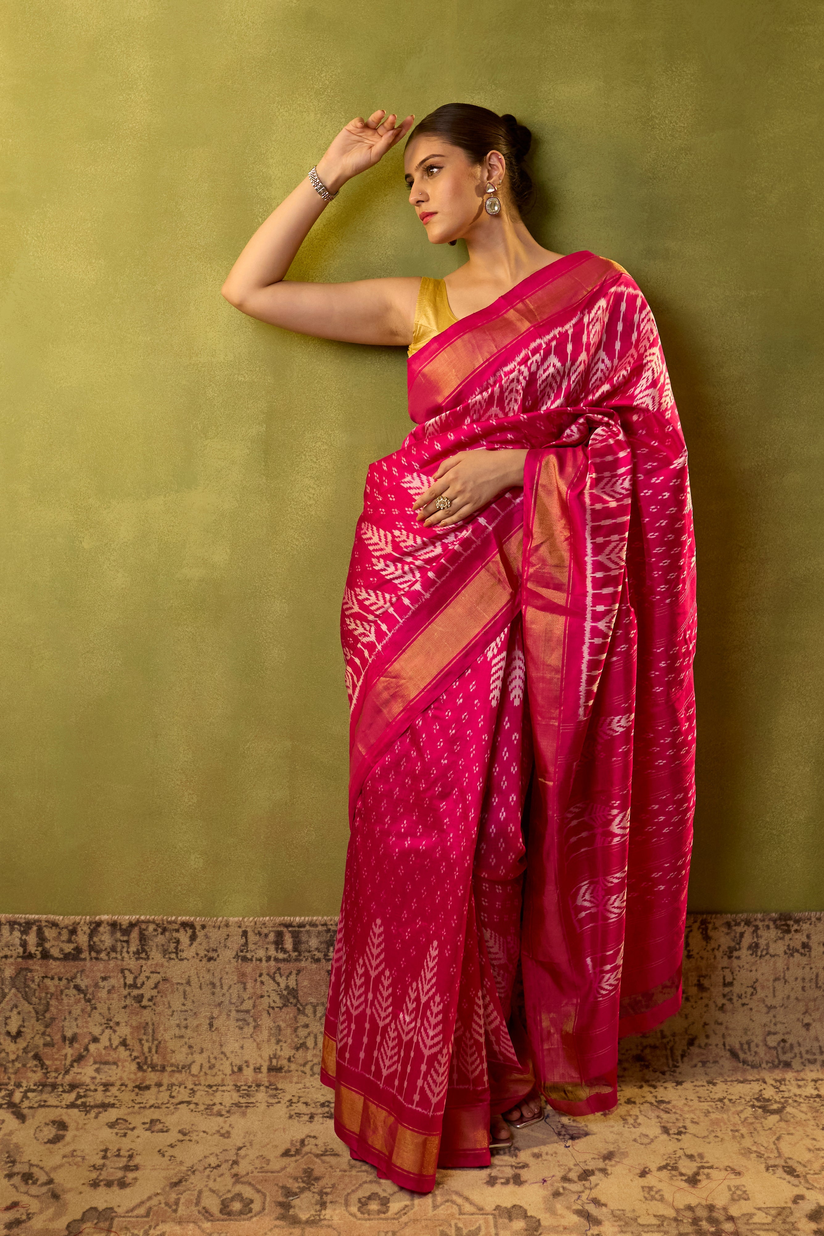 Pink Yellow Saree_2