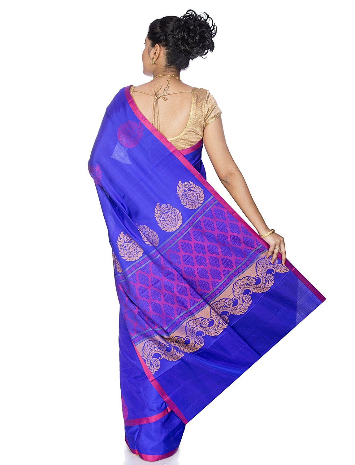 Blue kanchipuram saree