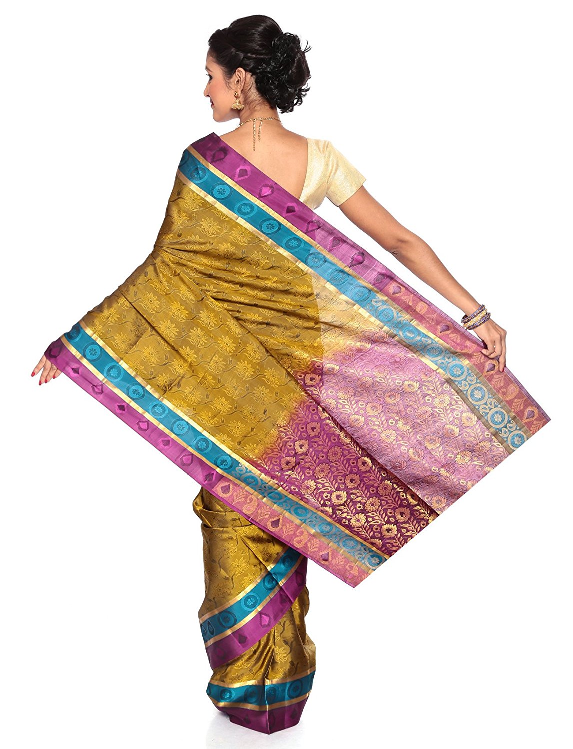 mehendi green kanchivaram saree