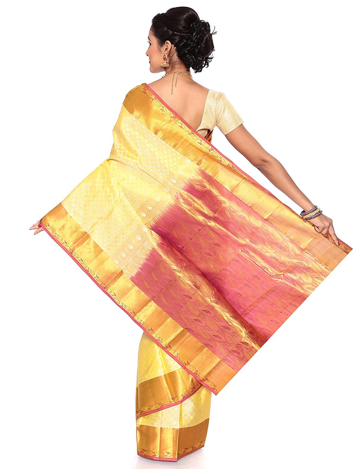 Cream Kanchipuram Silk Saree with Butta Motifs