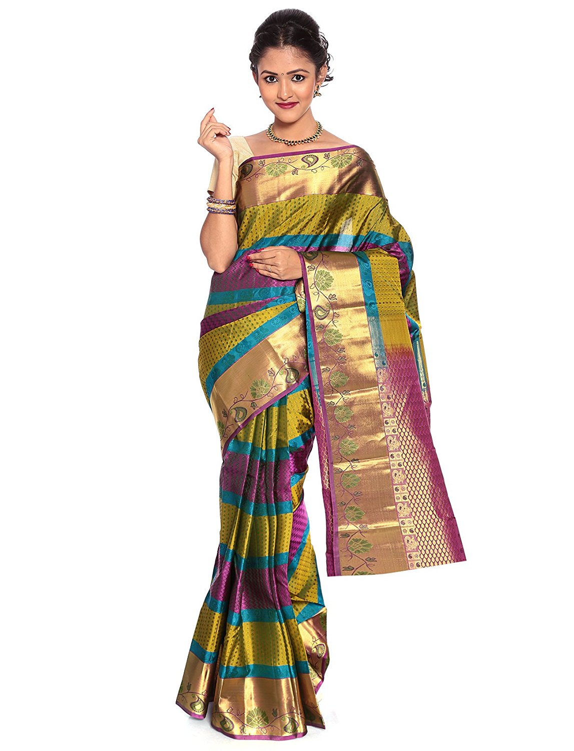 Stripe Design Kanchipuram Silk Sarees