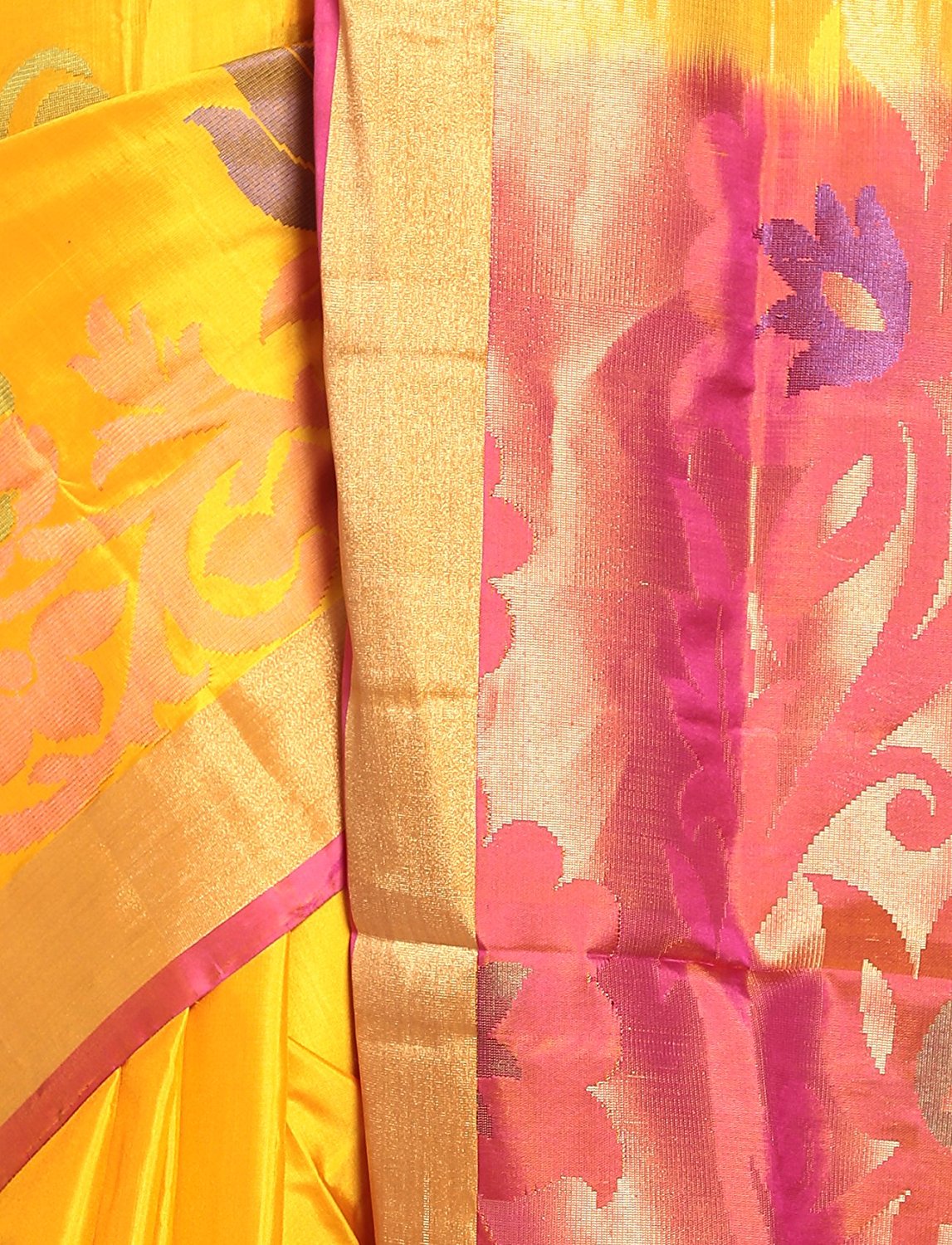 yellow kanchivaram saree