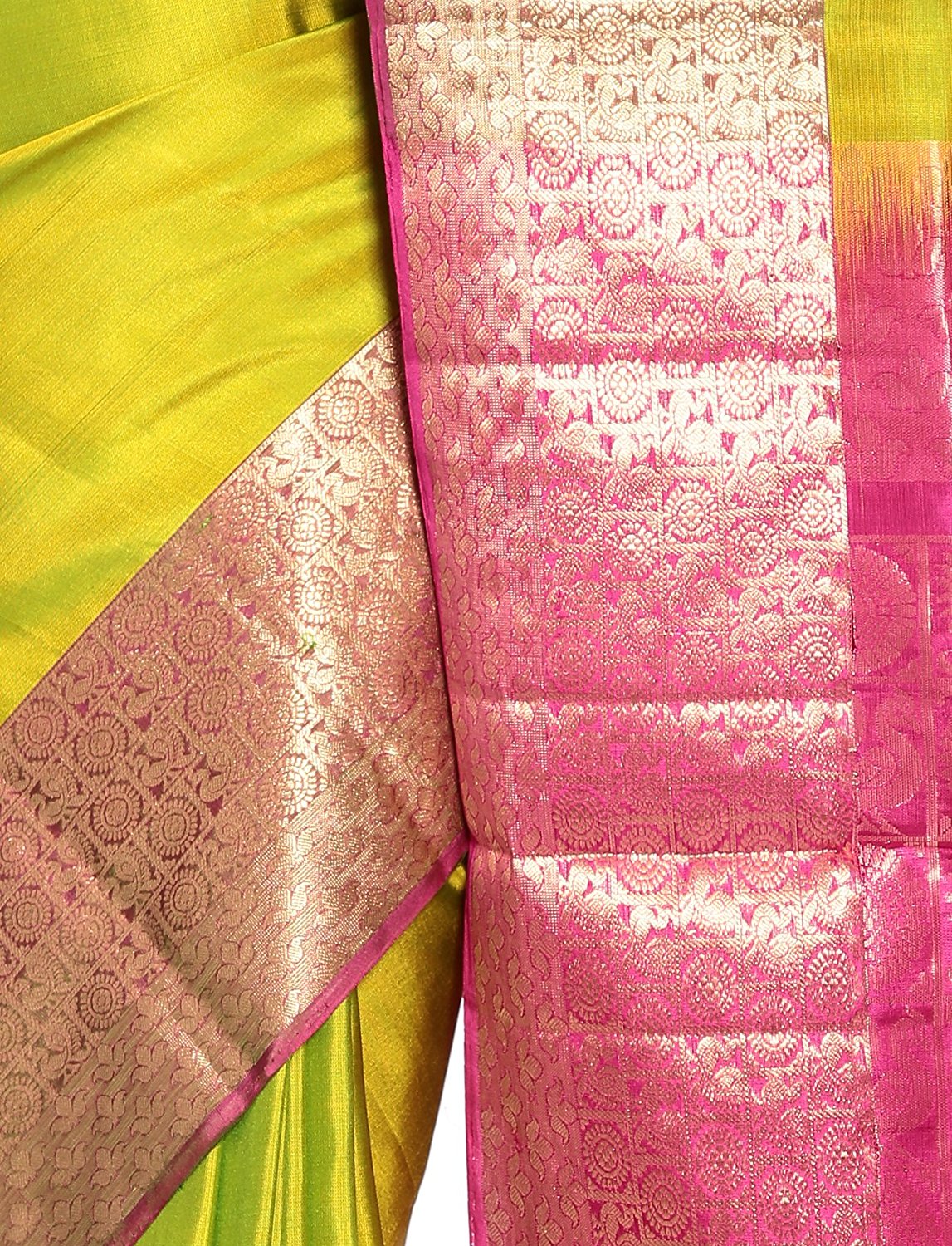 lime green kanchivaram saree