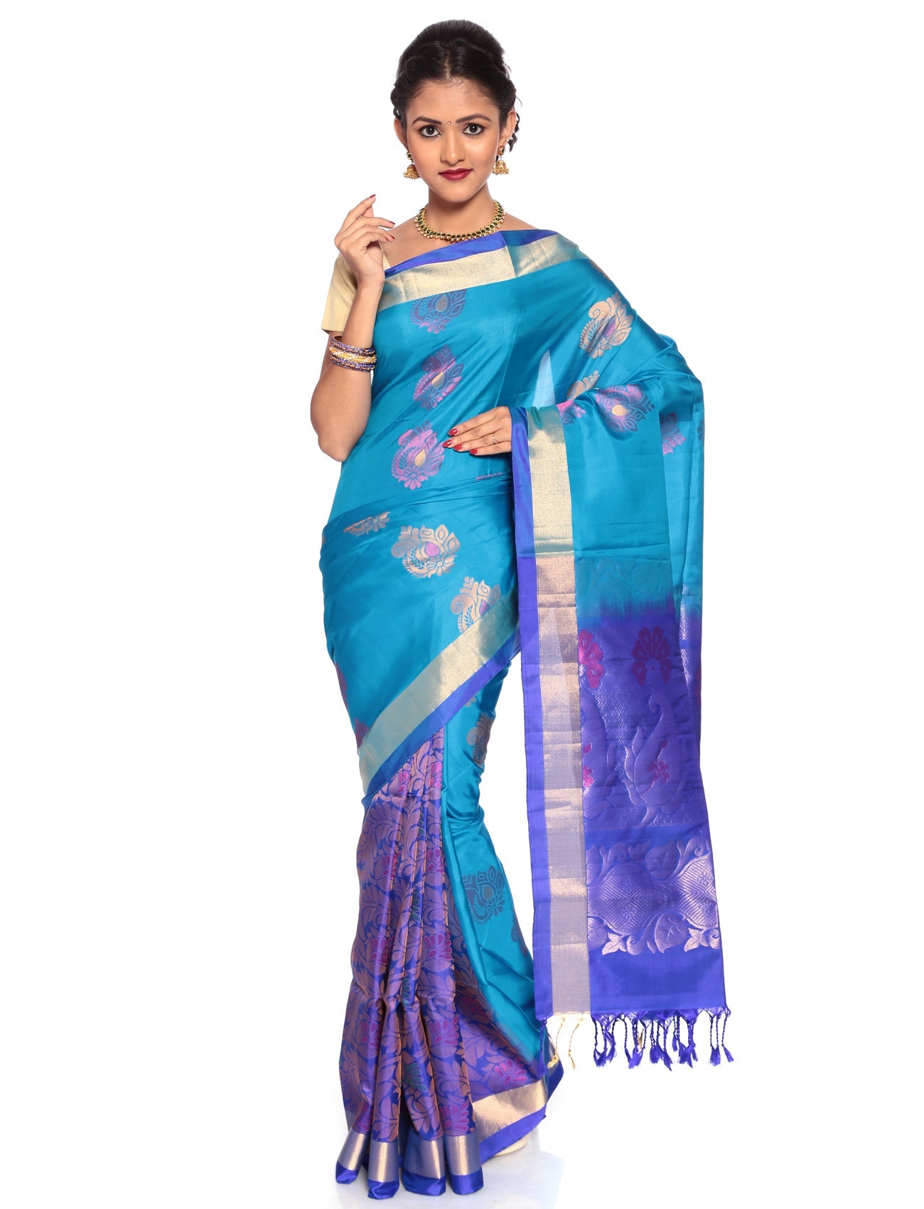 Blue Patli Pallu Sarees