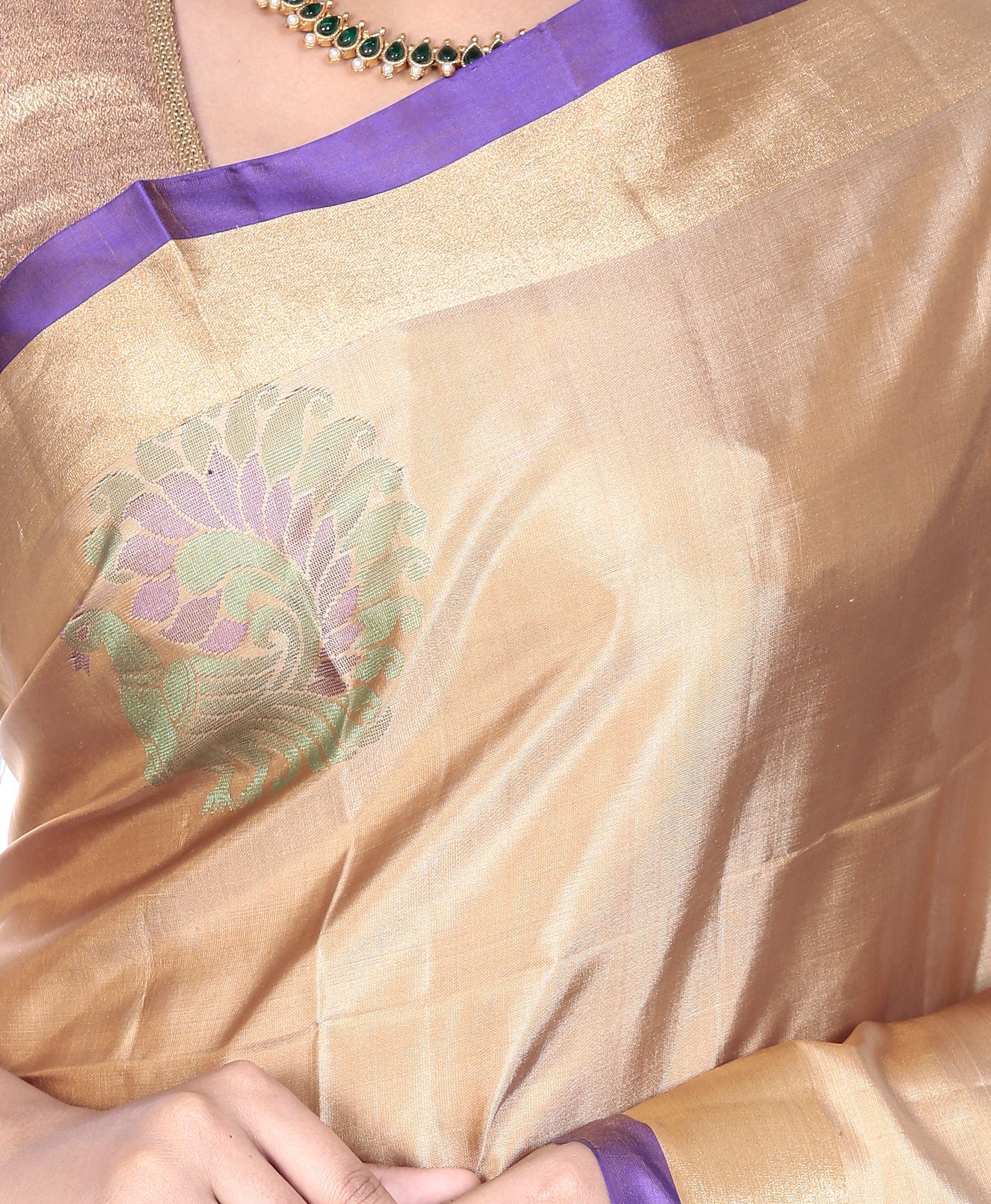 Buy Mandakini Kanchipuram Handloom Patli Pallu Pure Silk Sarees Online