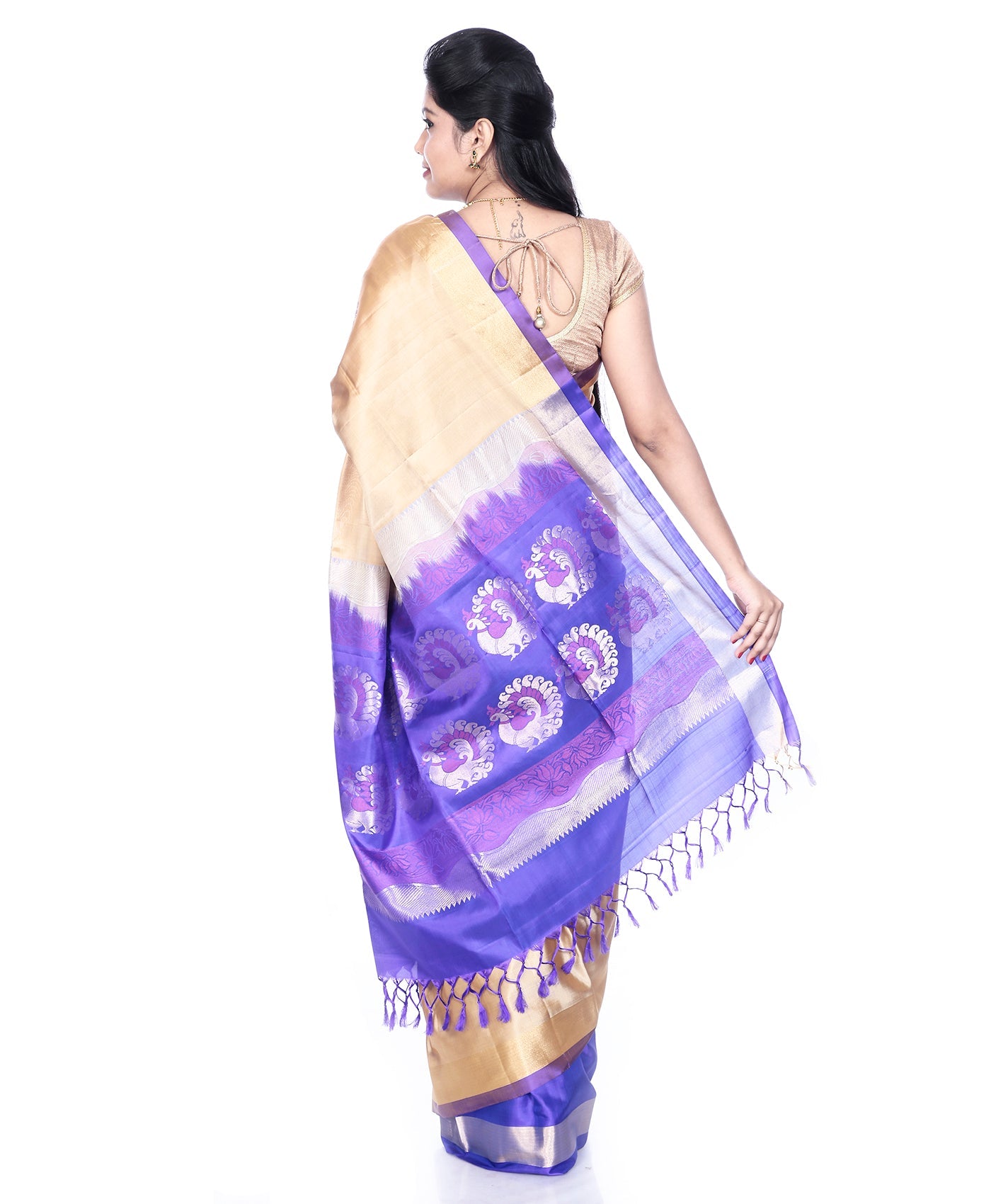Buy Mandakini Kanchipuram Handloom Patli Pallu Pure Silk Sarees Online