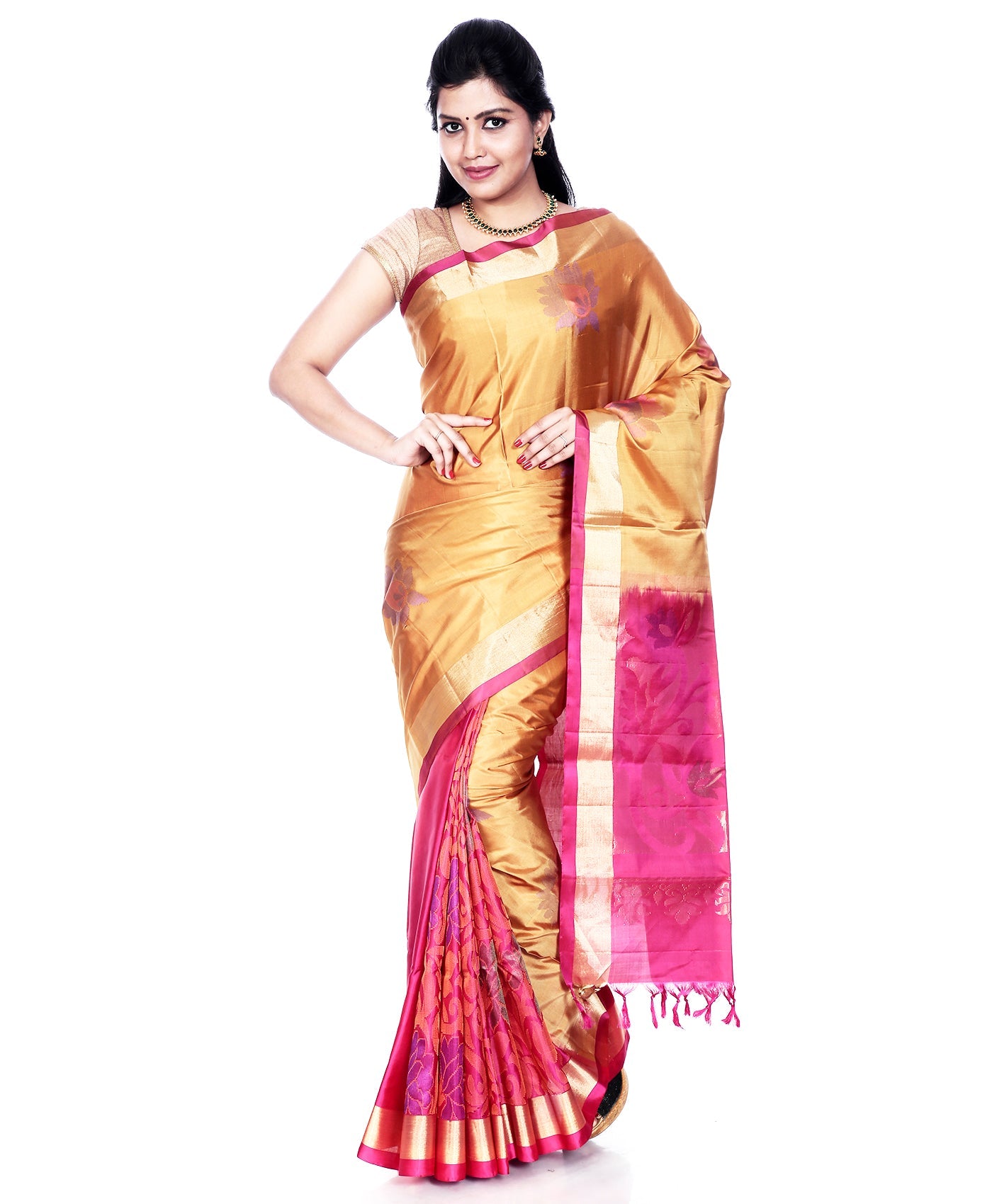 Buy Mandakini Kanchipuram Handloom Patli Pallu Pure Silk Sarees Online