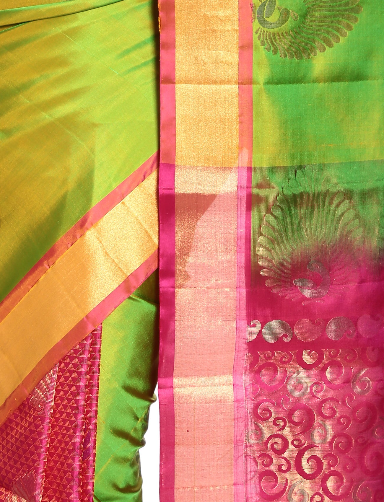 Buy Mandakini Kanchipuram Handloom Patli Pallu Pure Silk Sarees Online