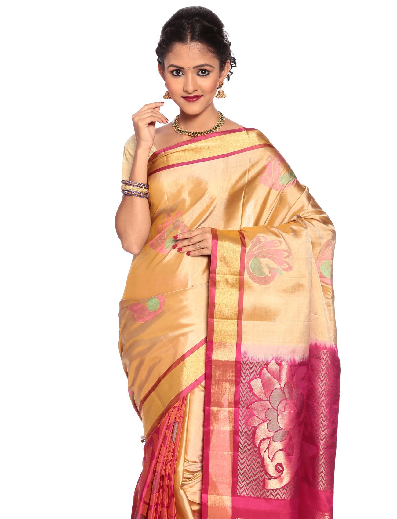 Buy Mandakini Kanchipuram Handloom Patli Pallu Pure Silk Sarees Online