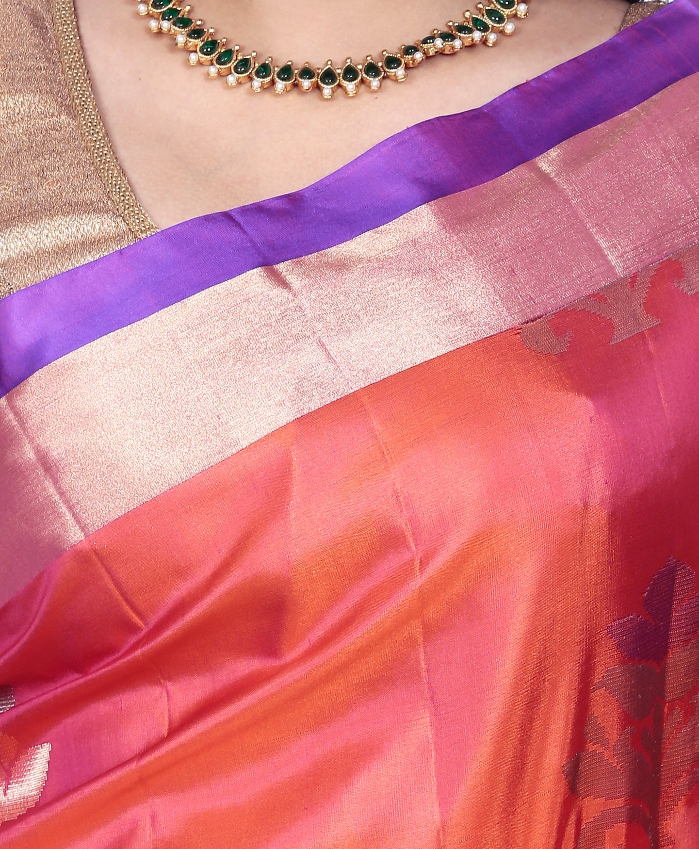 Buy Mandakini Kanchipuram Handloom Patli Pallu Pure Silk Sarees Online