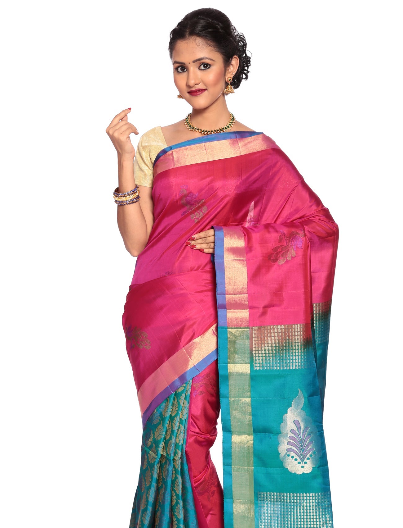 Buy Mandakini Kanchipuram Handloom Patli Pallu Pure Silk Sarees Online