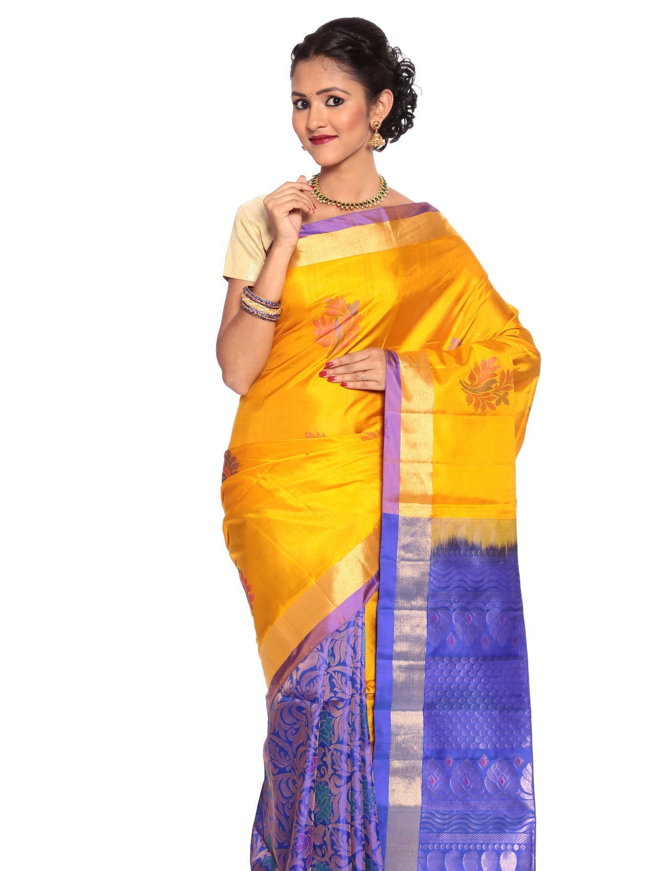 Buy Mandakini Kanchipuram Handloom Patli Pallu Pure Silk Sarees Online