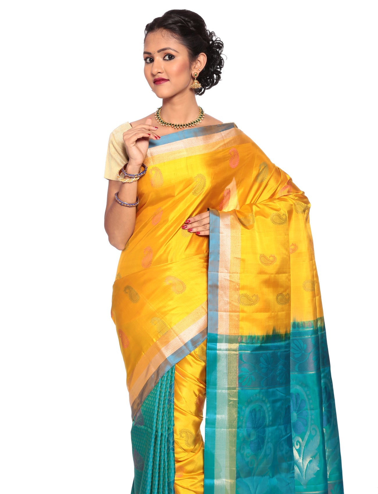 Buy Mandakini Kanchipuram Handloom Patli Pallu Pure Silk Sarees Online