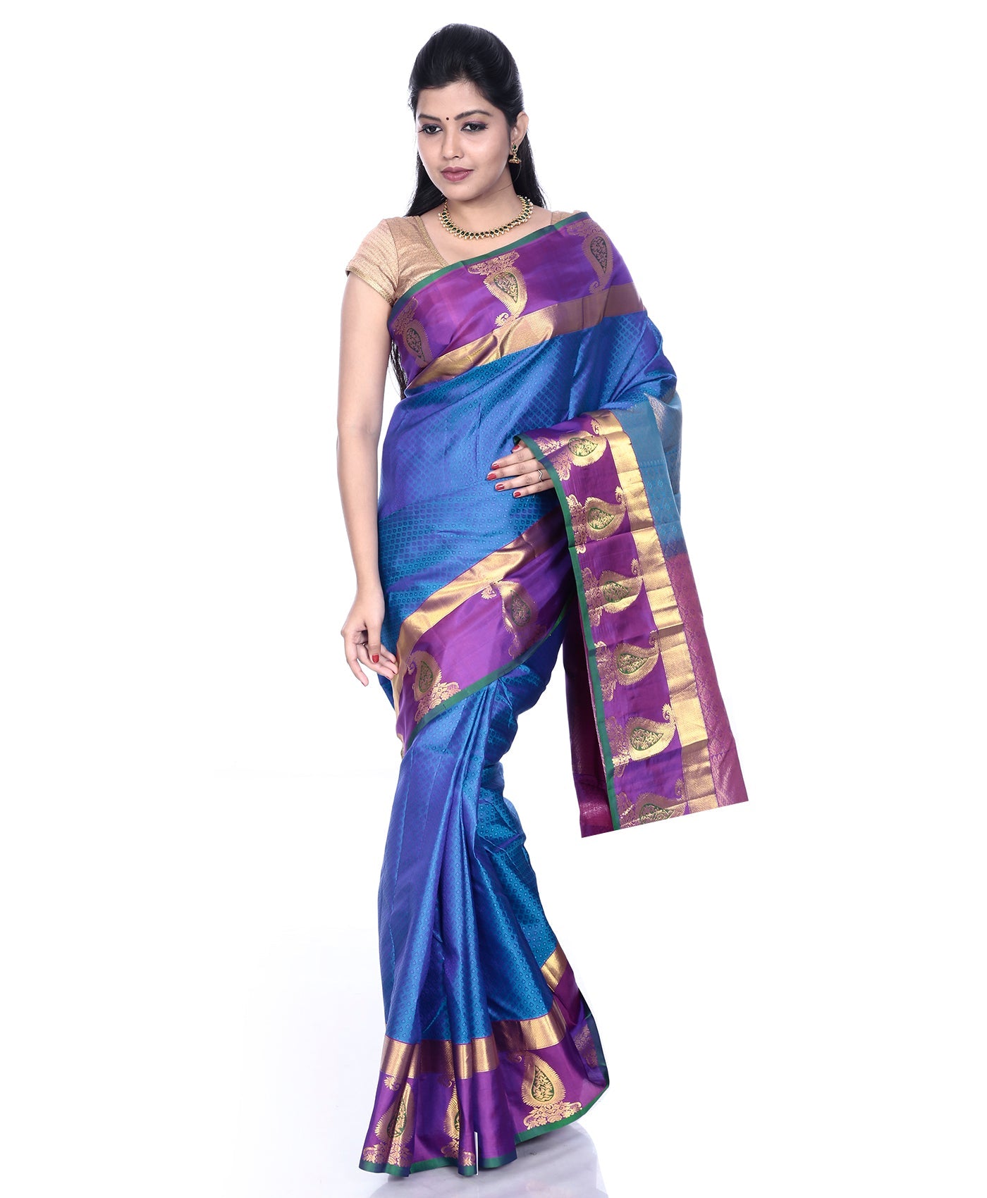 blue kanchivaram saree
