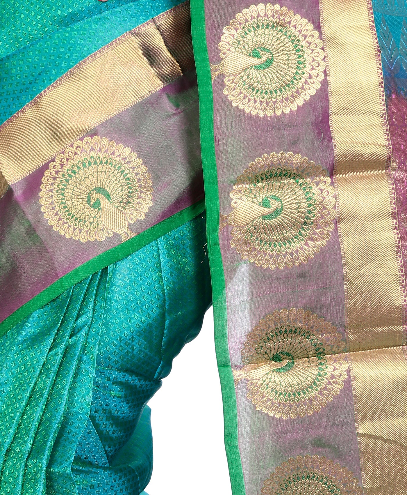 teal kanchivaram saree