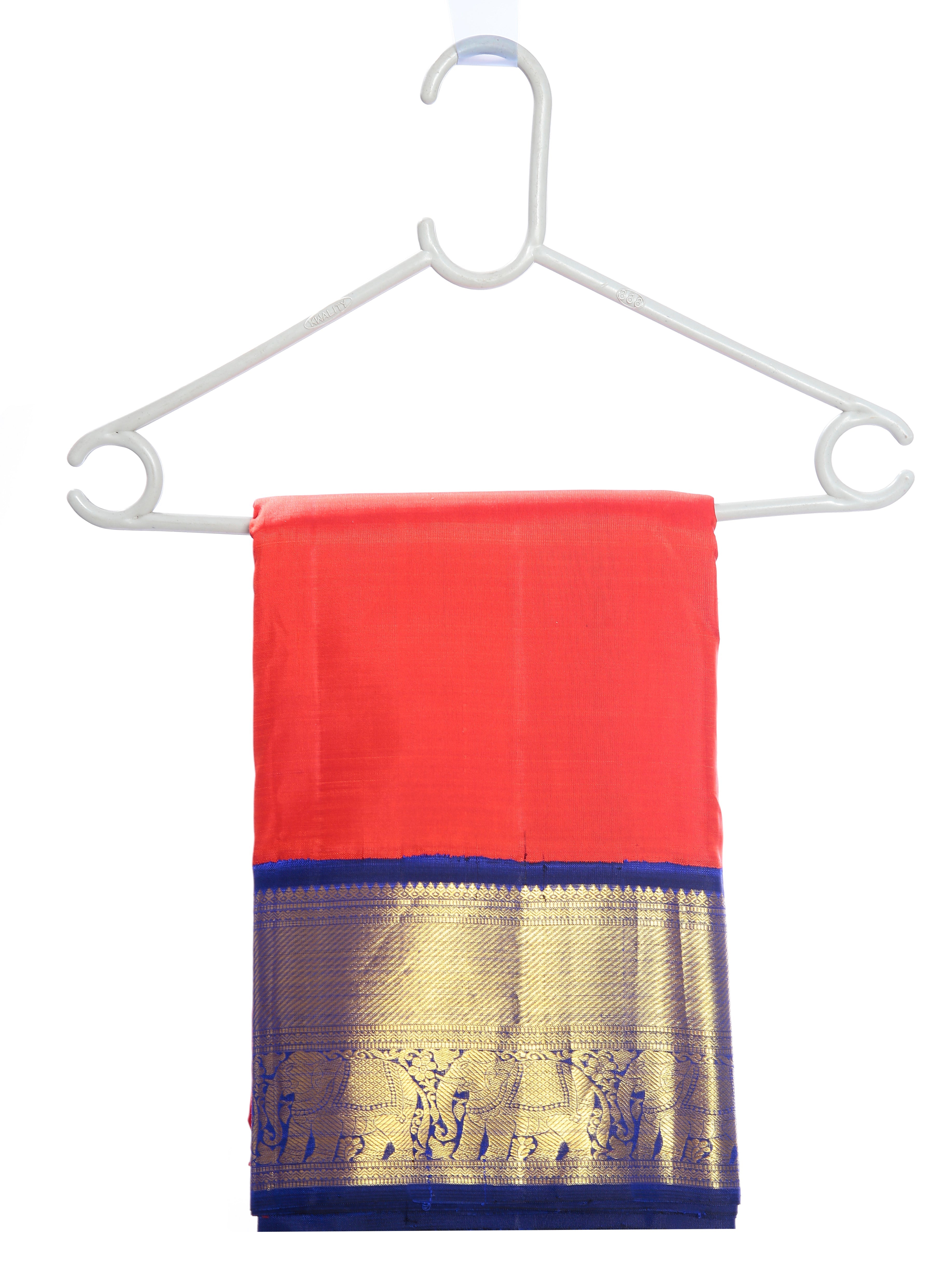 Mandakini -  Indian Wedding Silk Sarees - (Orange ) (MK201)