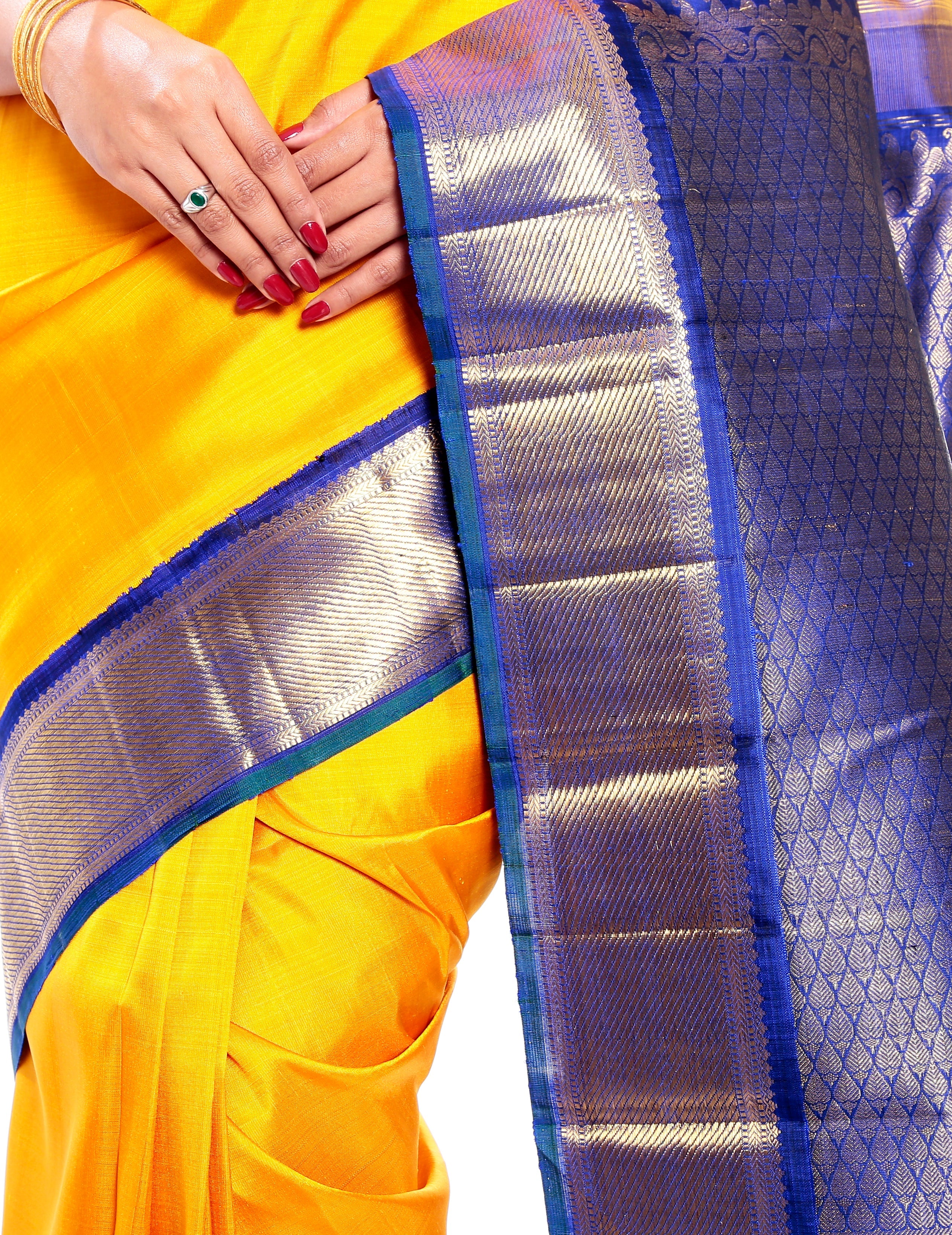 Saree For Wedding in Zari  (Yellow ) (MK202)