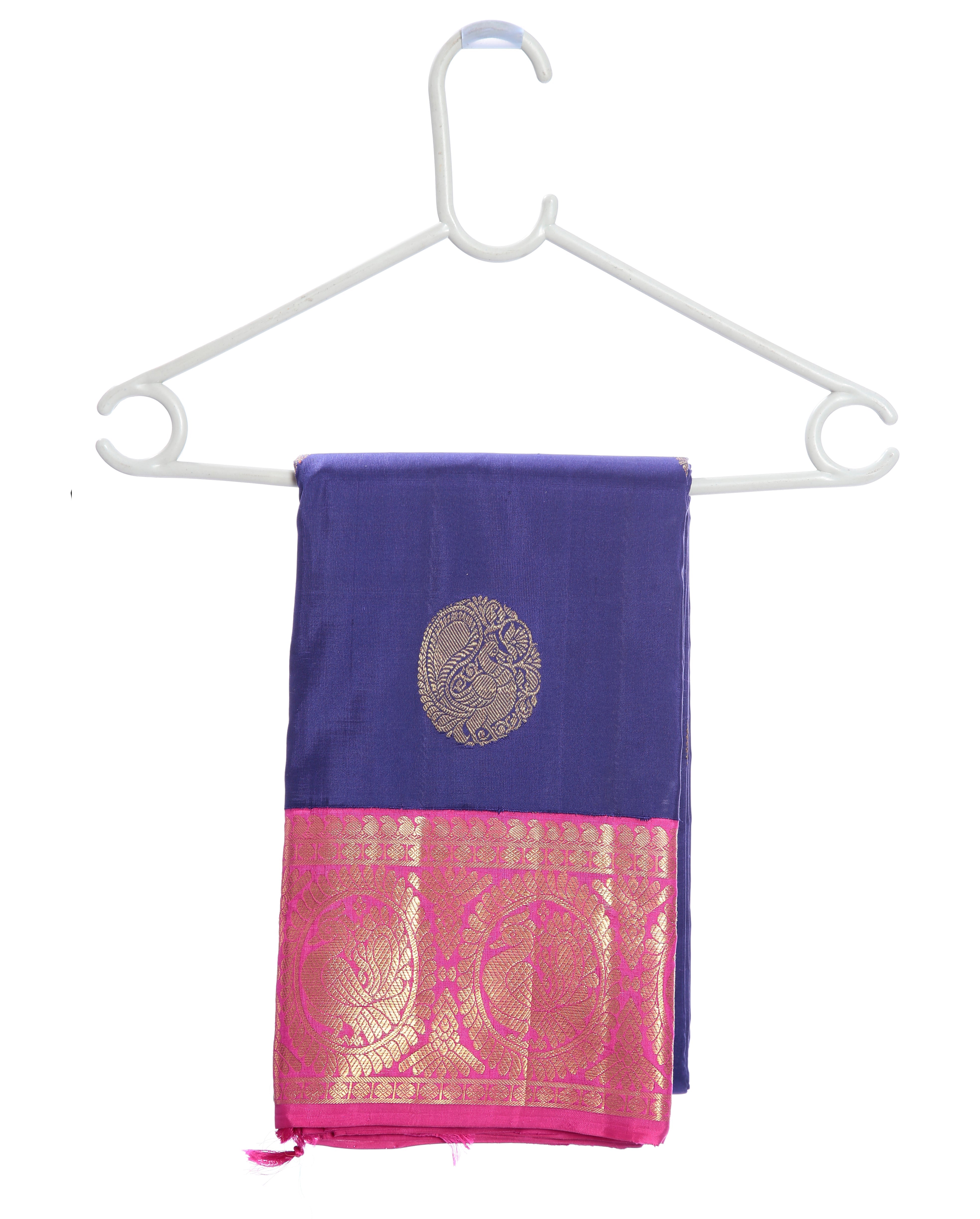 Dark Blue silk sarees for Wedding with Pure Zari work (MK206)