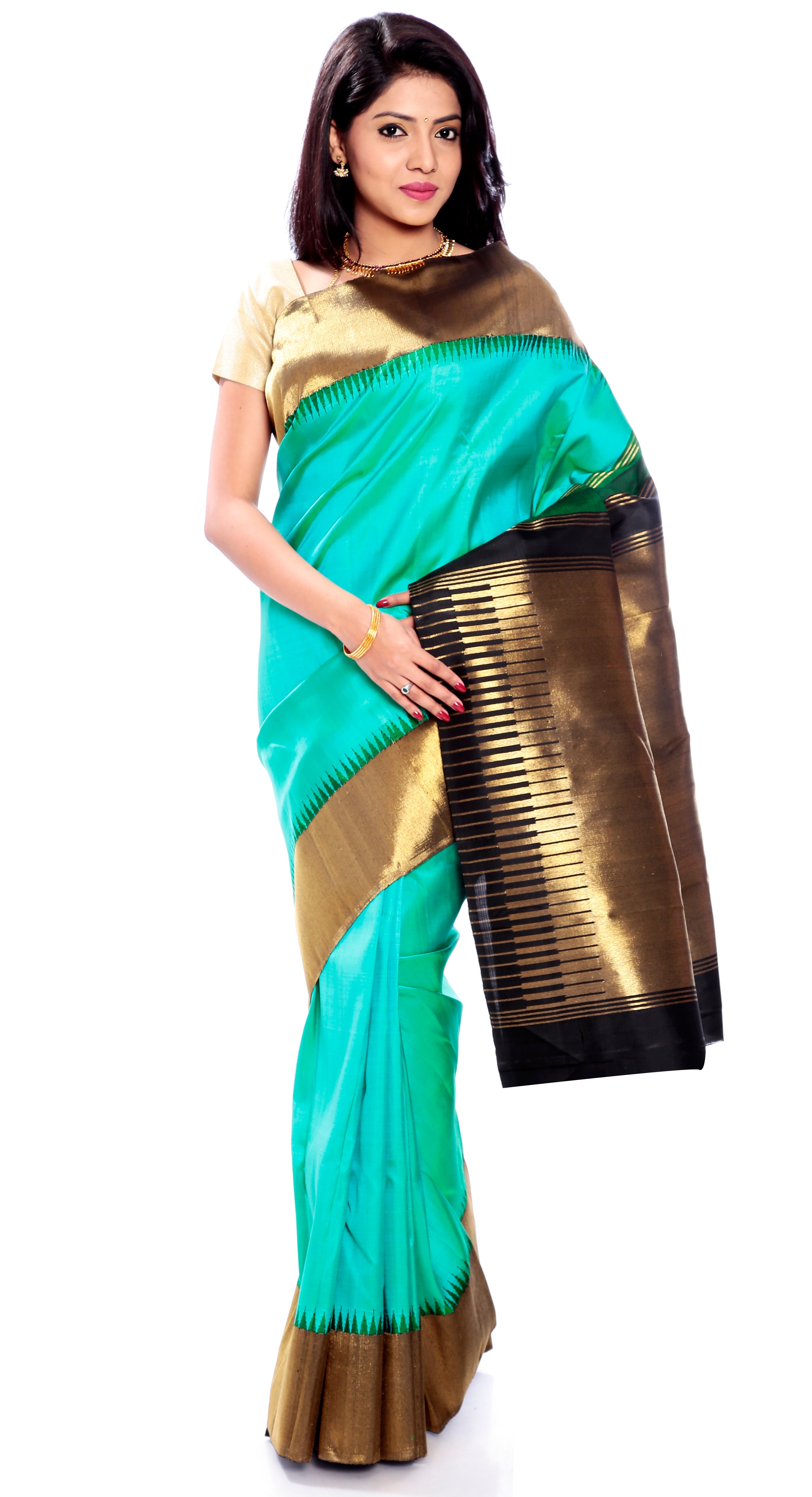 Green Kanchipuram Pure Silk & Pure Zari Saree