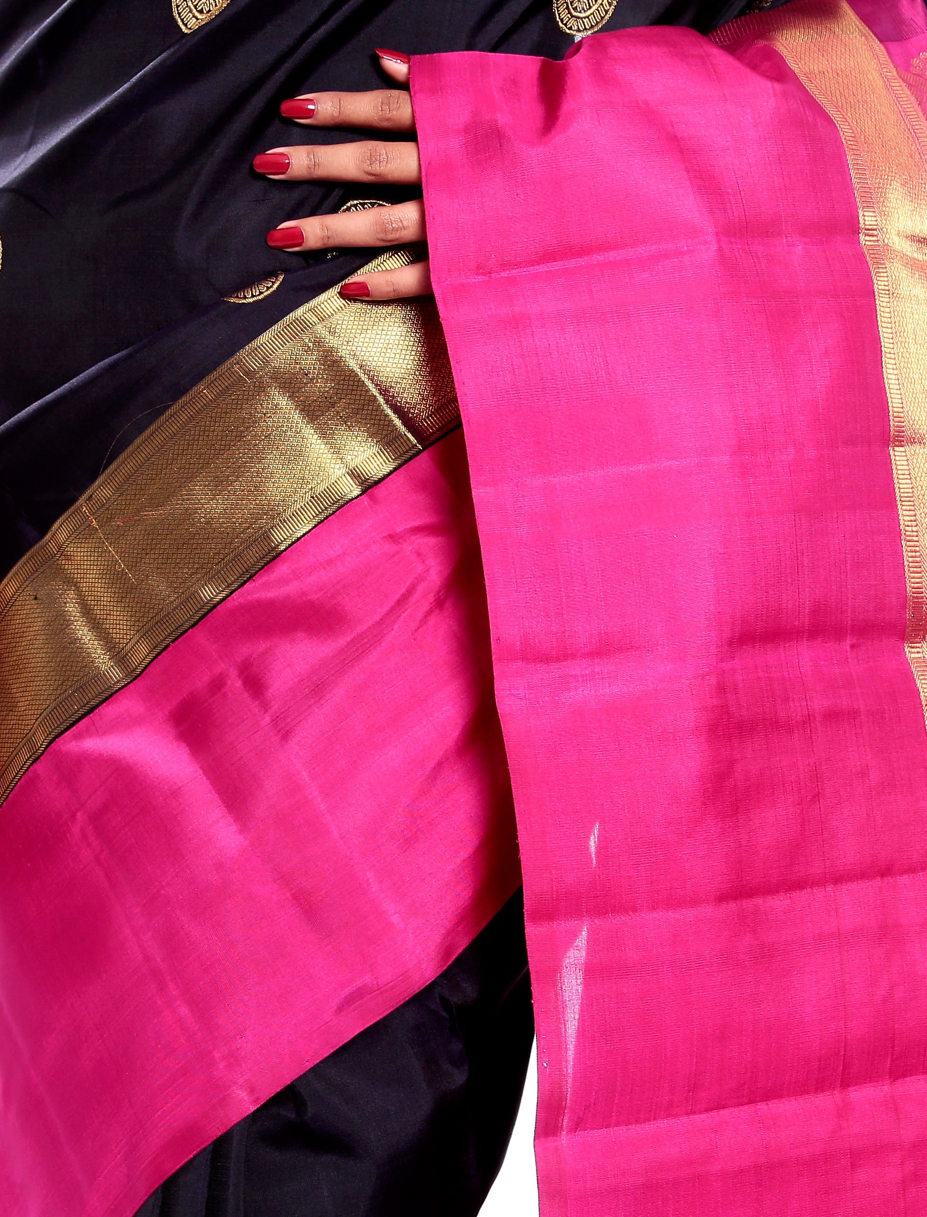 black kanchivaram saree