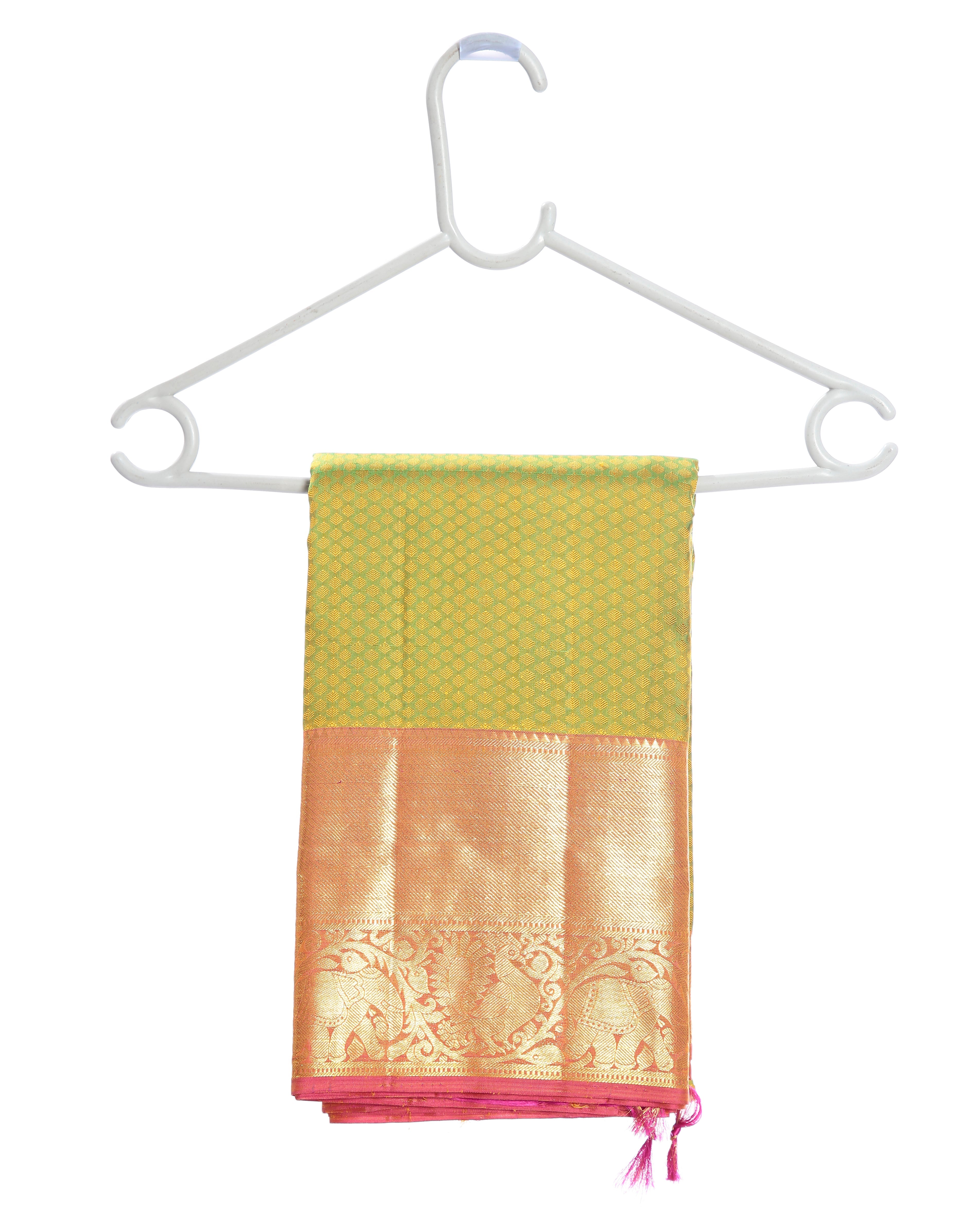 Light Green Kanchipuram Pure Silk Saree