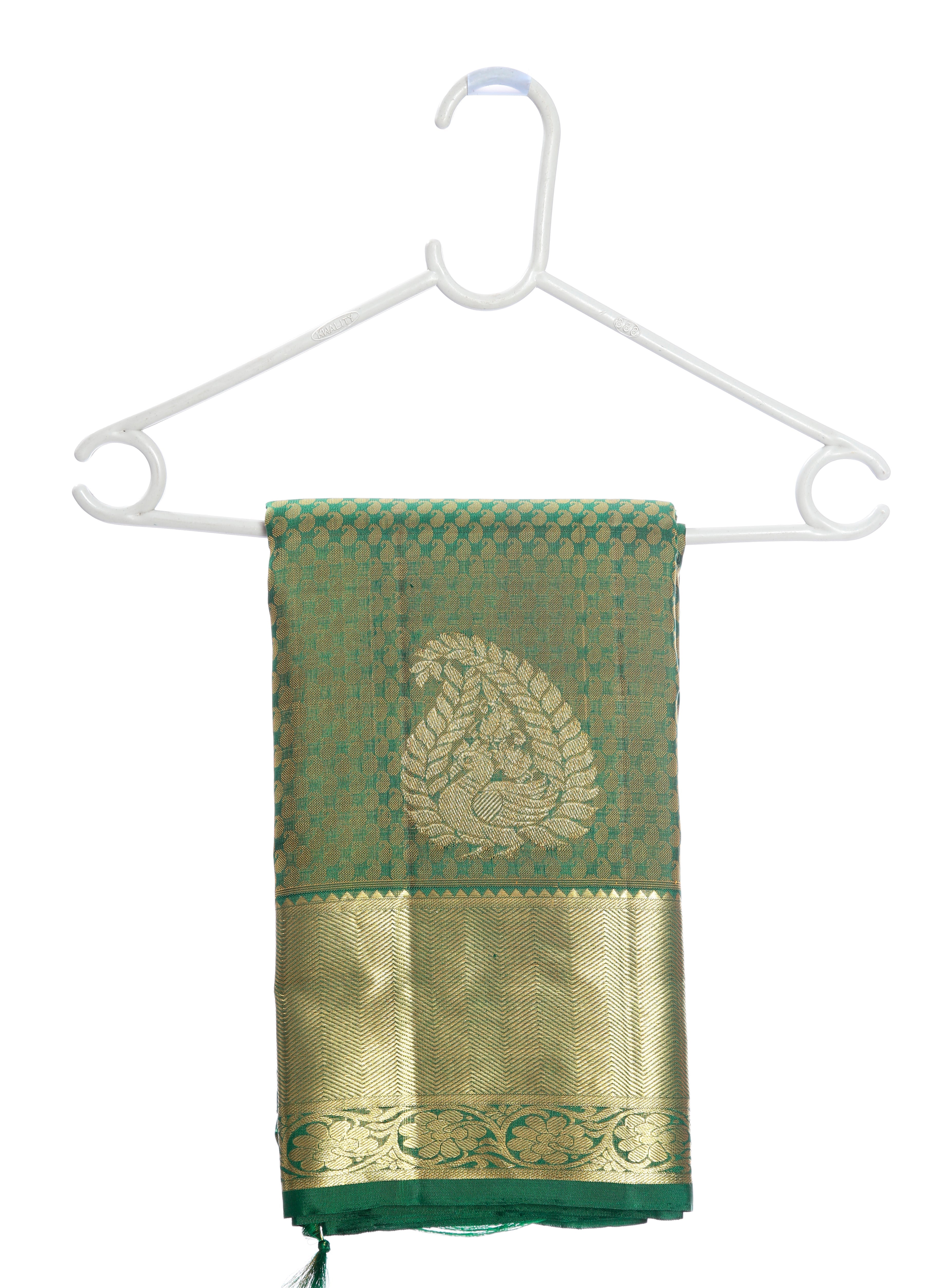 green kanchivaram saree
