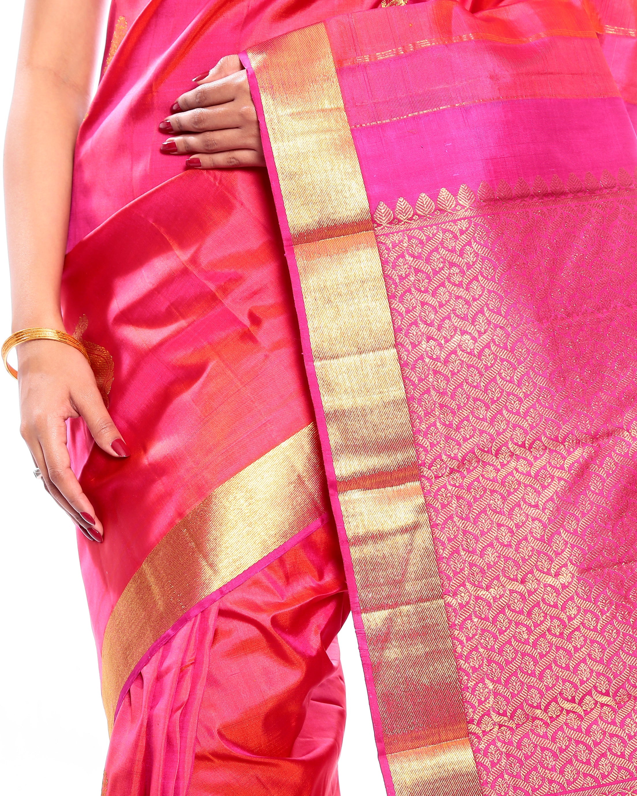 pink kanjivaram saree