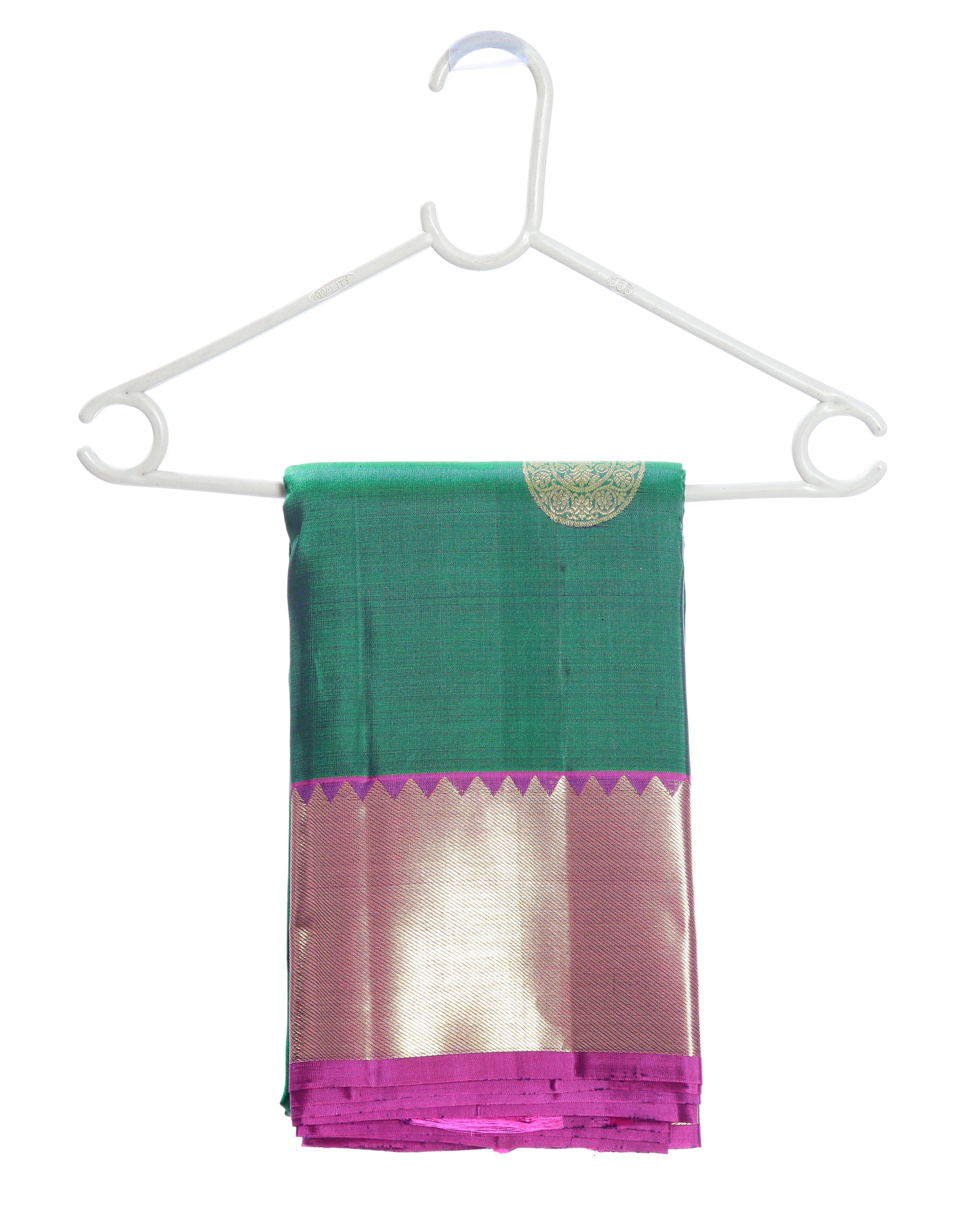 Mandakini Kanchipuram pure silk saree in dark green