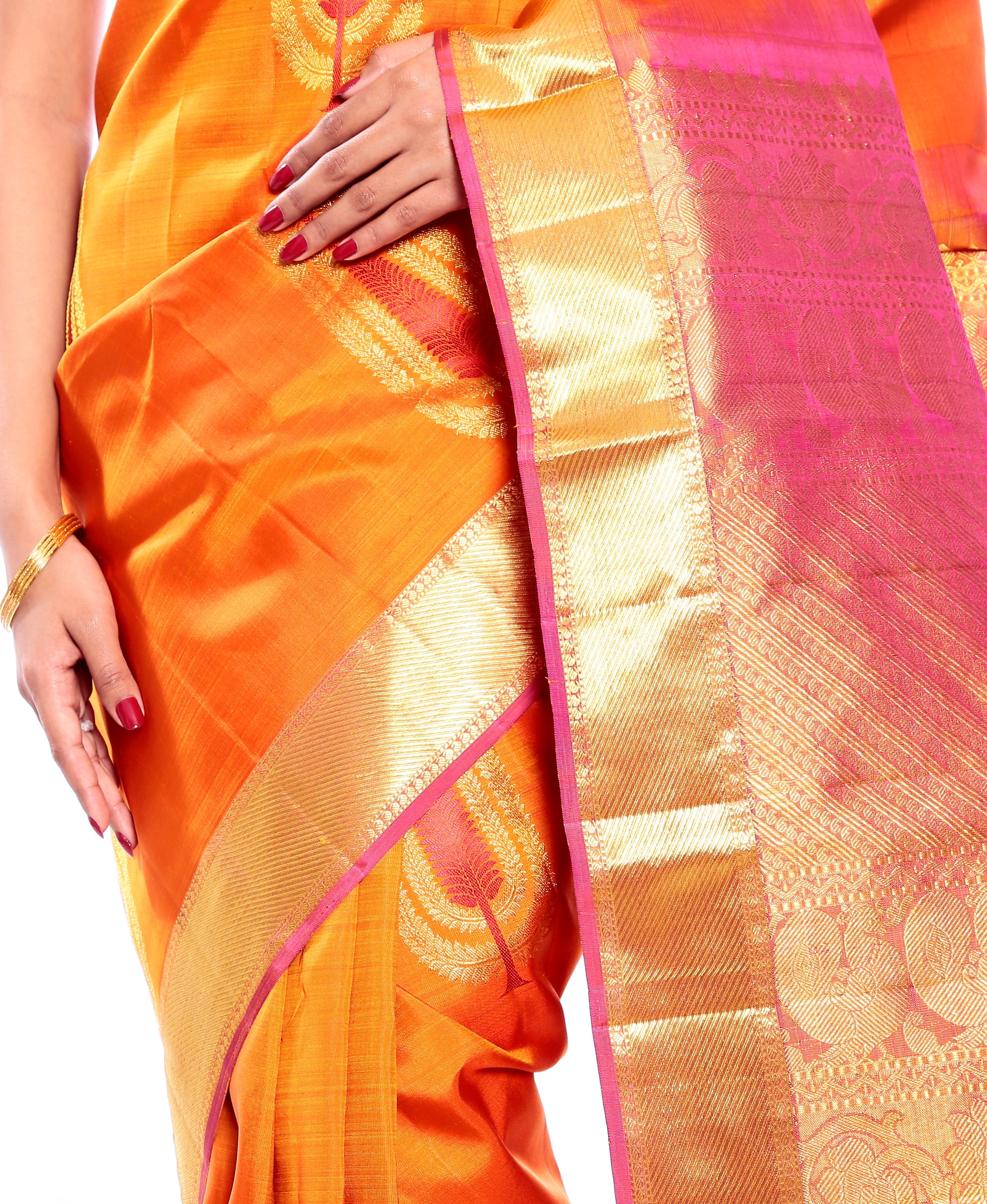 Mango Kanchipuram Silk Saree with Thilagam Motifs