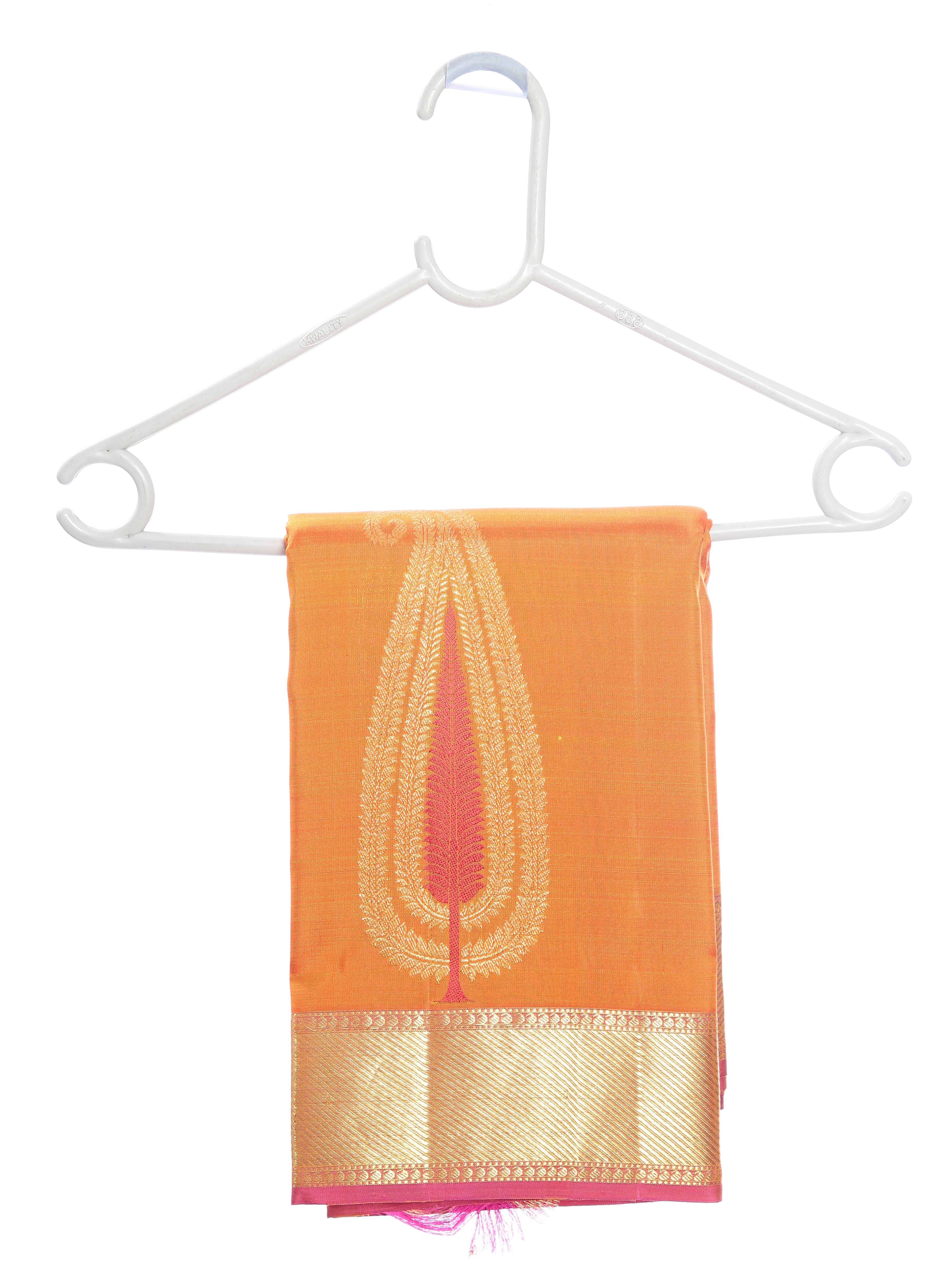 Mango Kanchipuram Silk Saree with Thilagam Motifs