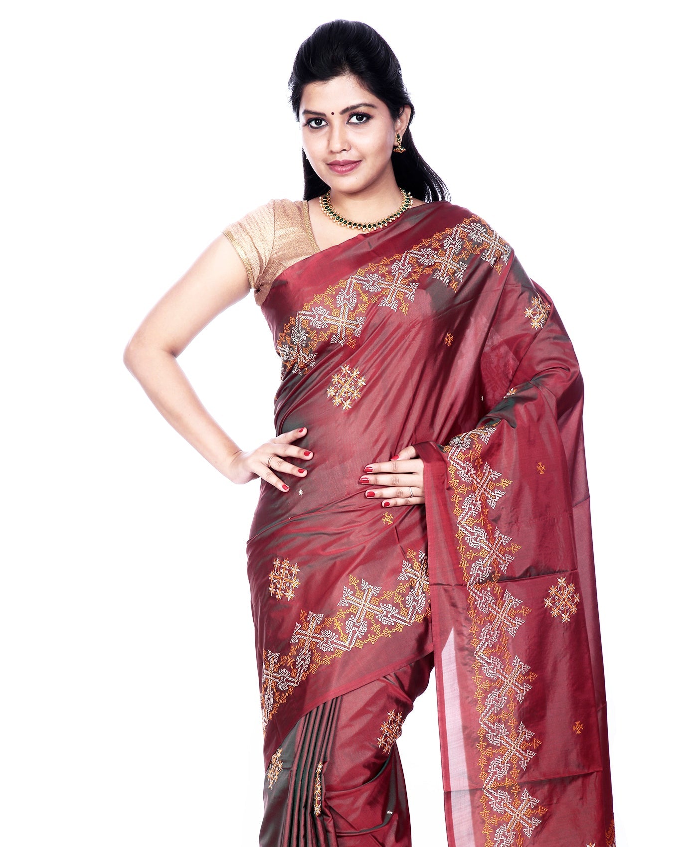 Kasuti Ilkal Art Silk Saree