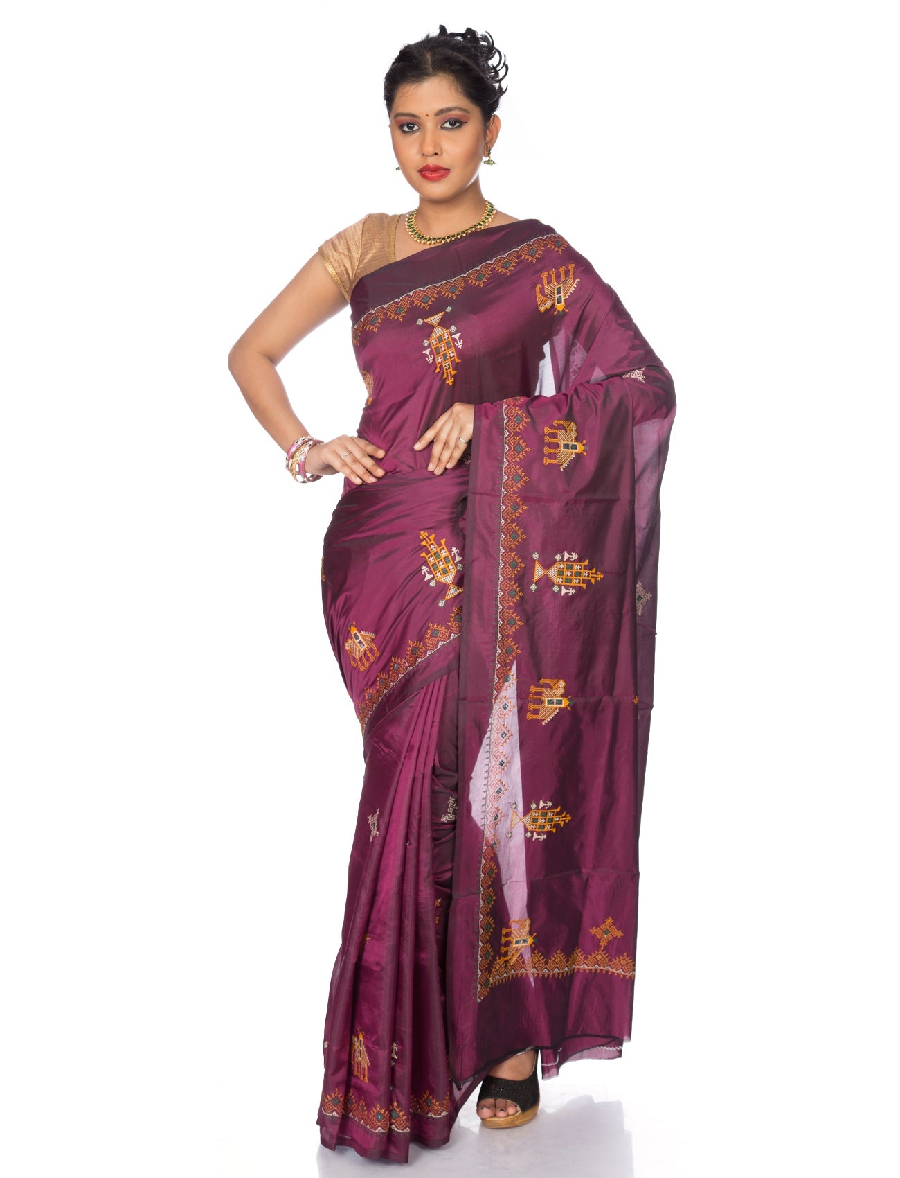 Kasuti Ilkal Art Silk Saree