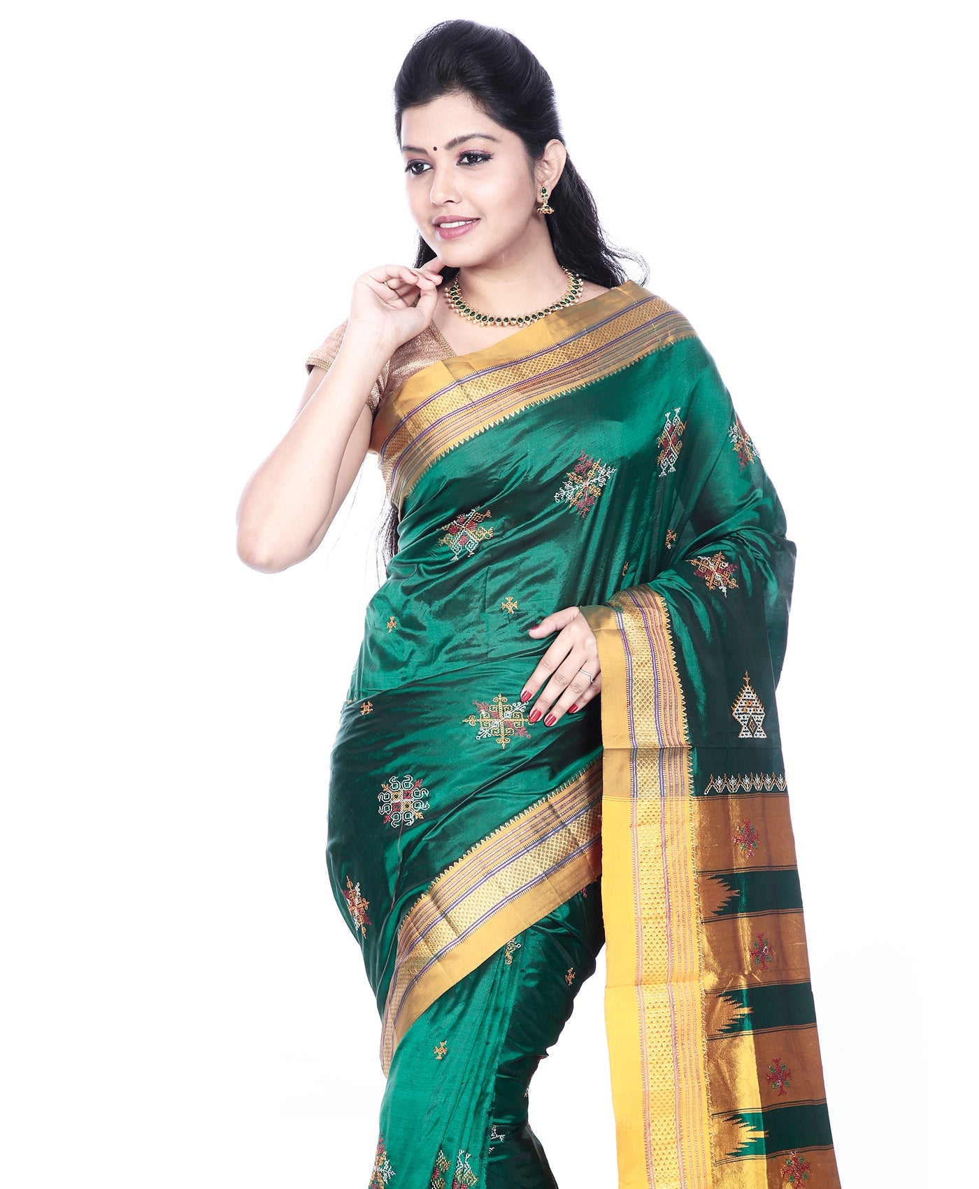 Kasuti Ilkal Pure Silk Saree Violet