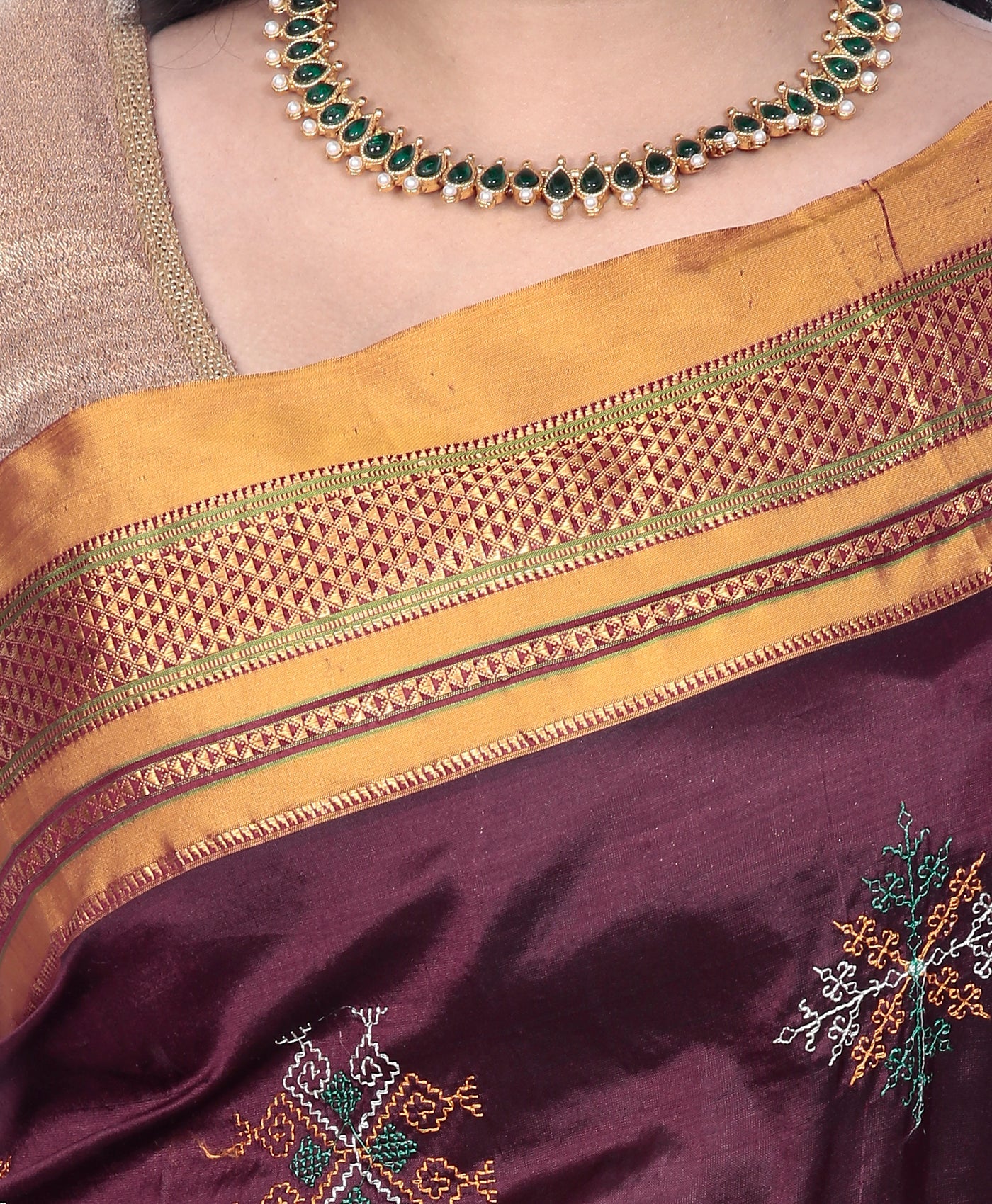 Dark Maroon Ilkal Saree Online