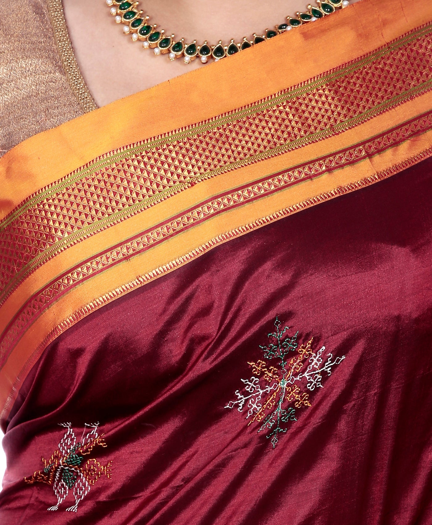 Ilka Saree Silk Dark Red