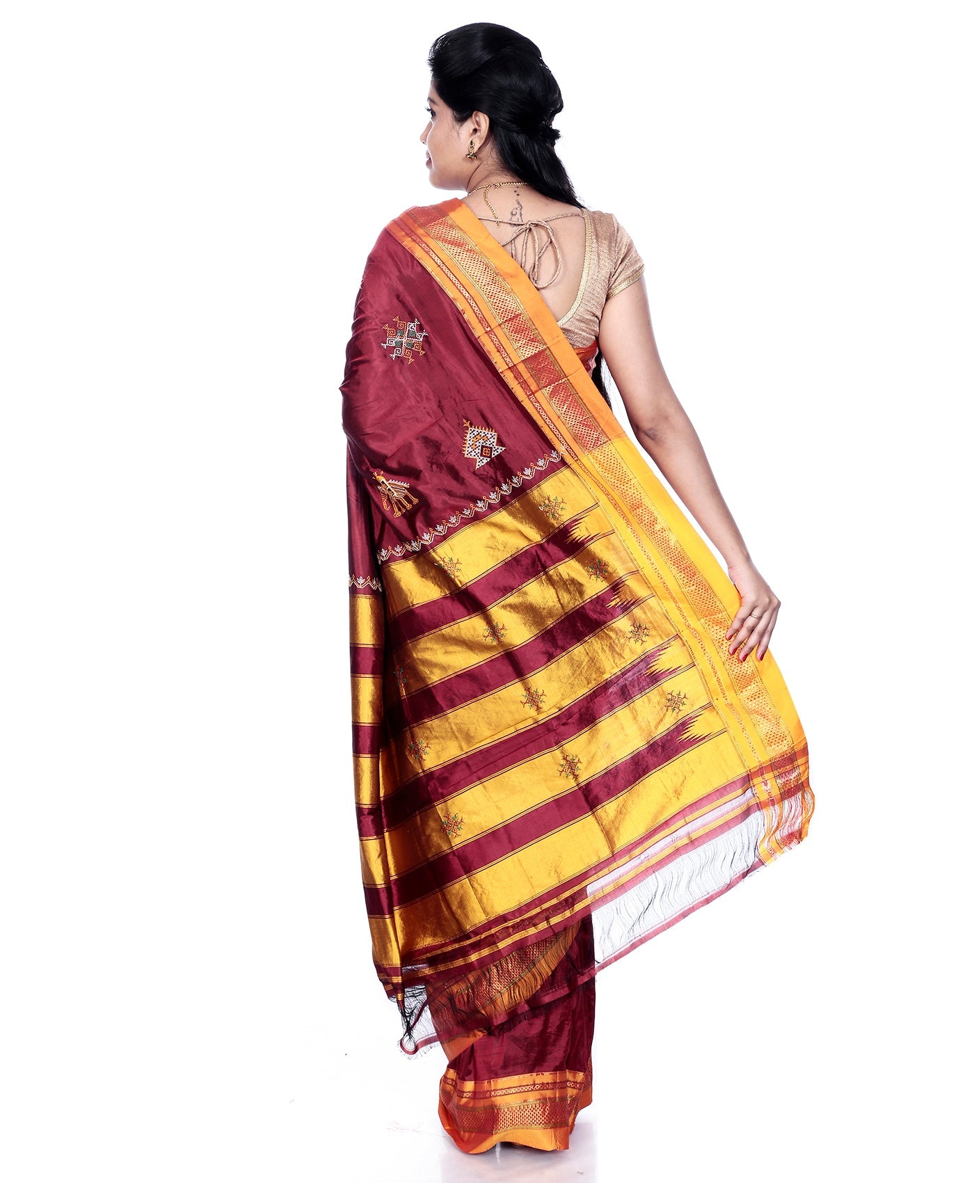 Pure Silk Ilkal Saree with Kasuti Embroidery - Seven Elegant Colors