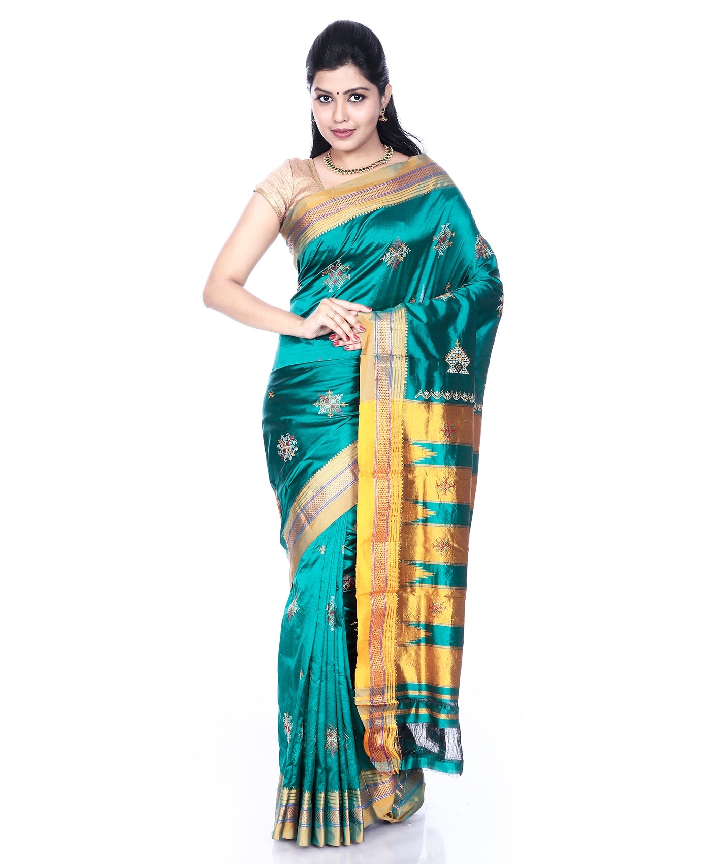 Teal Ilkal Saree