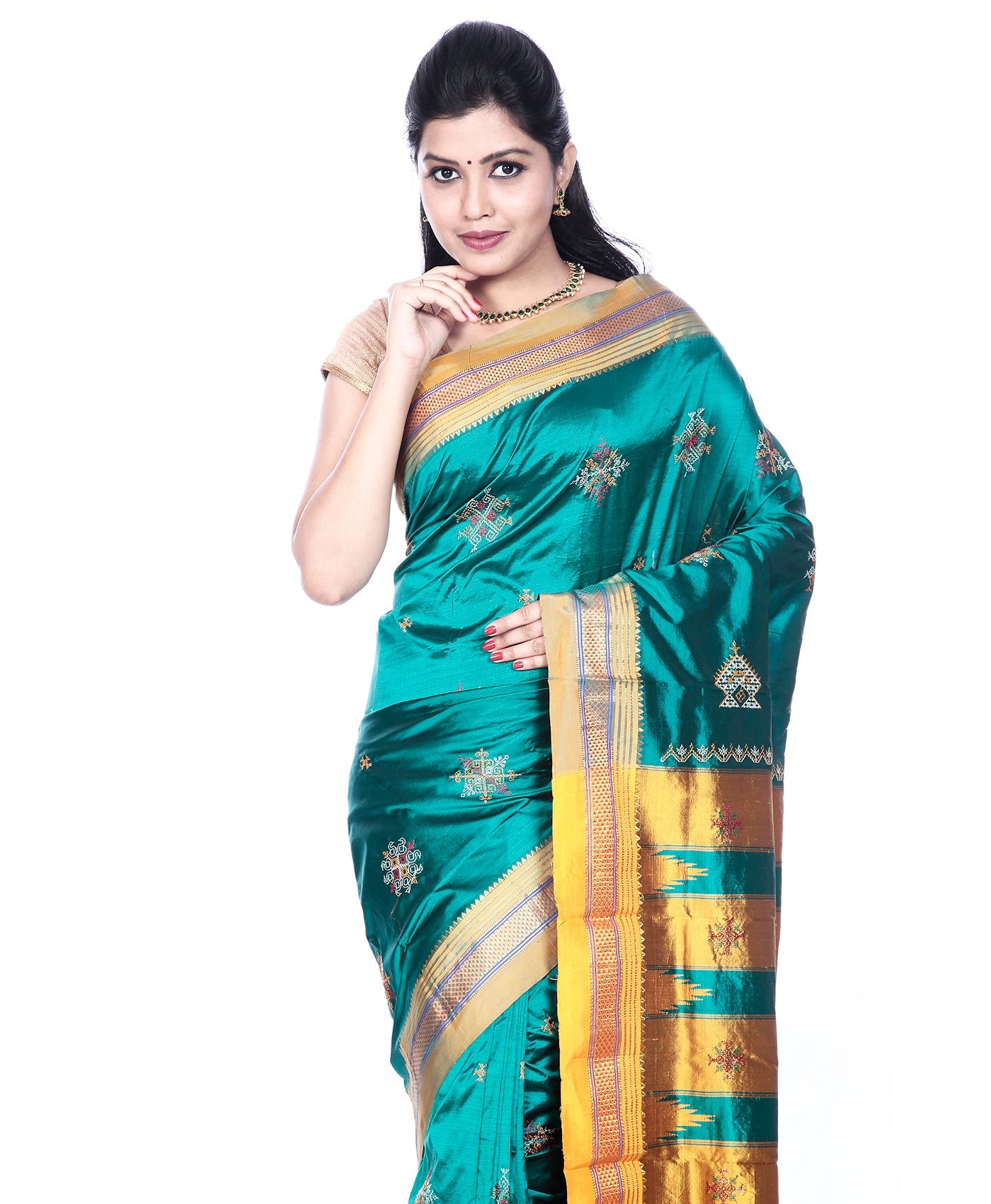 Teal Ilkal Saree Silk