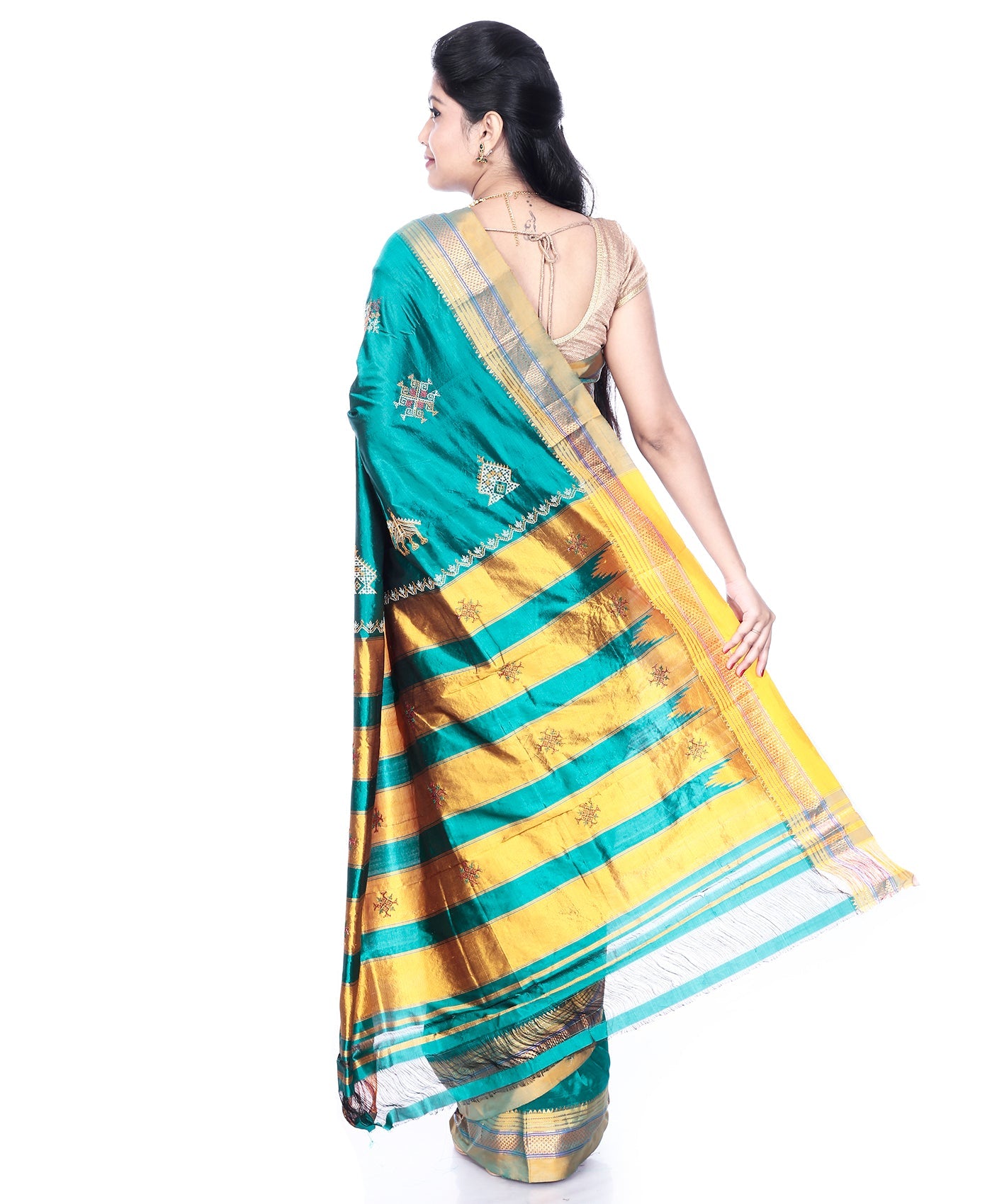 Pure Silk Ilkal Saree with Kasuti Embroidery - Seven Elegant Colors