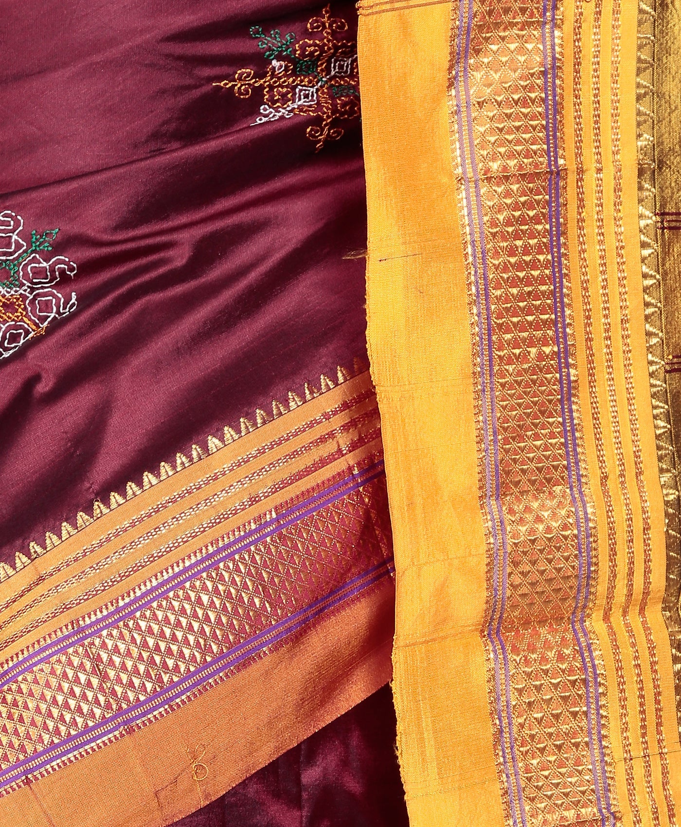 Pure Silk Ilkal Saree with Kasuti Embroidery - Seven Elegant Colors
