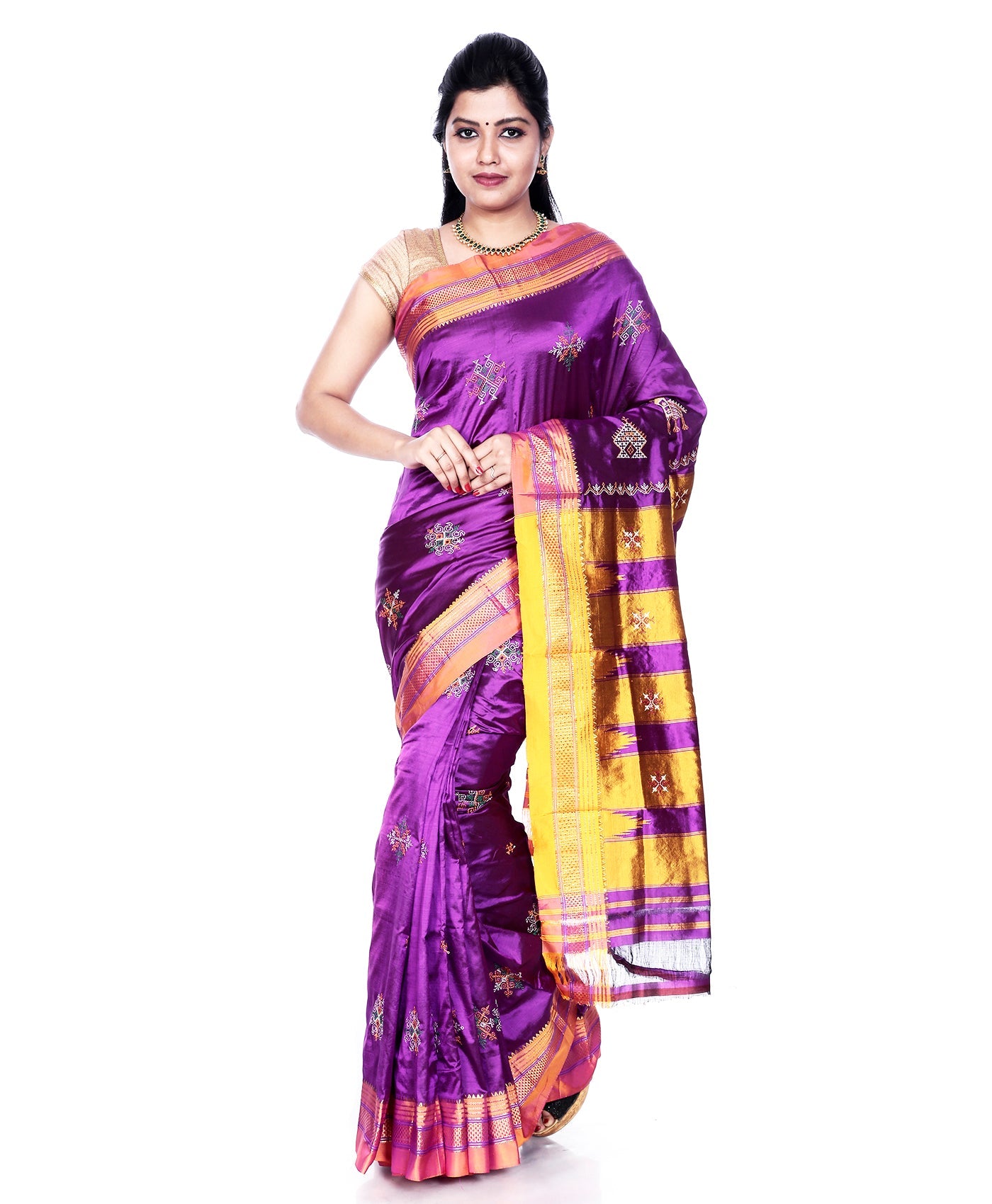 Pure Silk Ilkal Saree with Kasuti Embroidery - Seven Elegant Colors