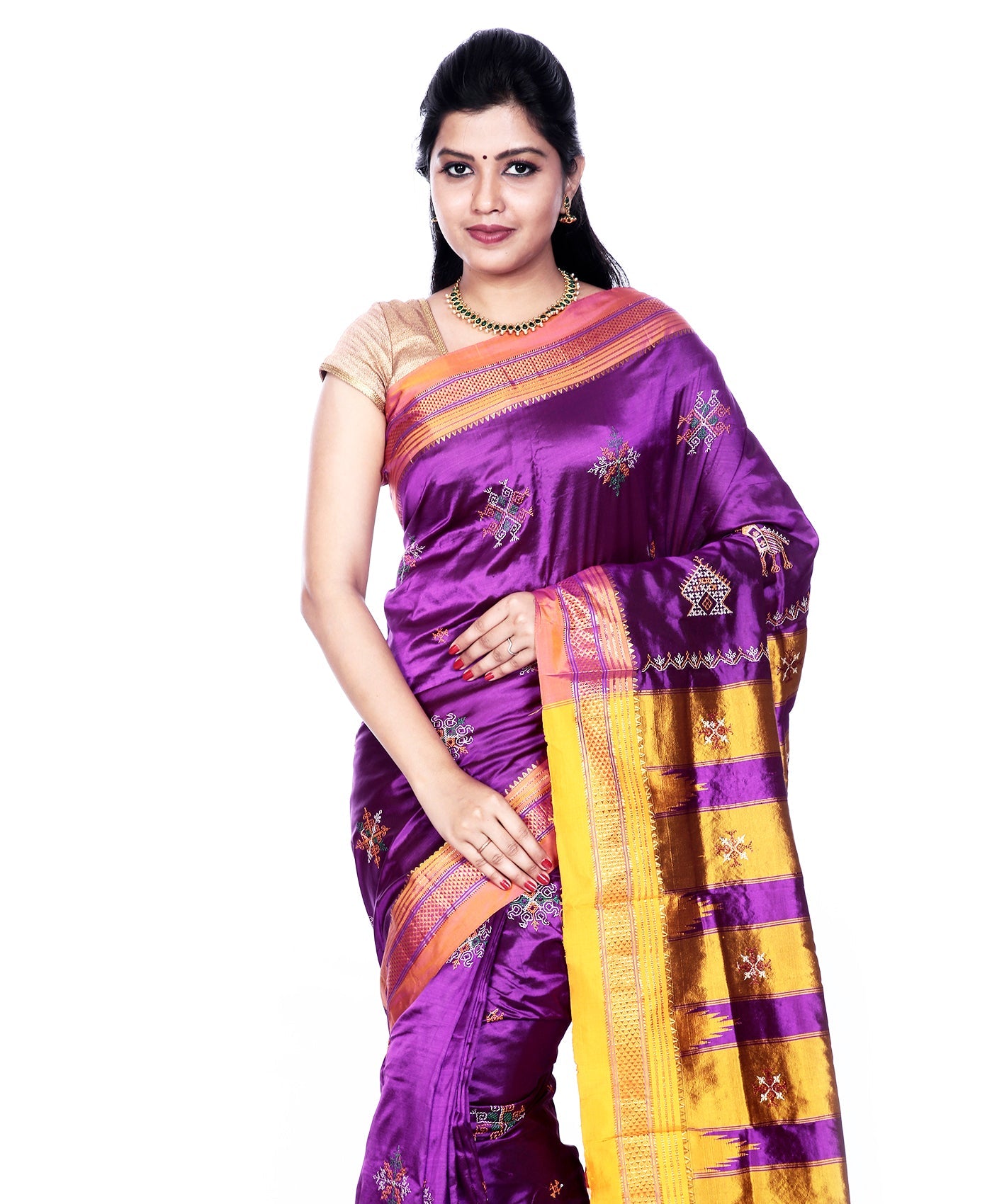 Pure Silk Ilkal Saree with Kasuti Embroidery - Seven Elegant Colors