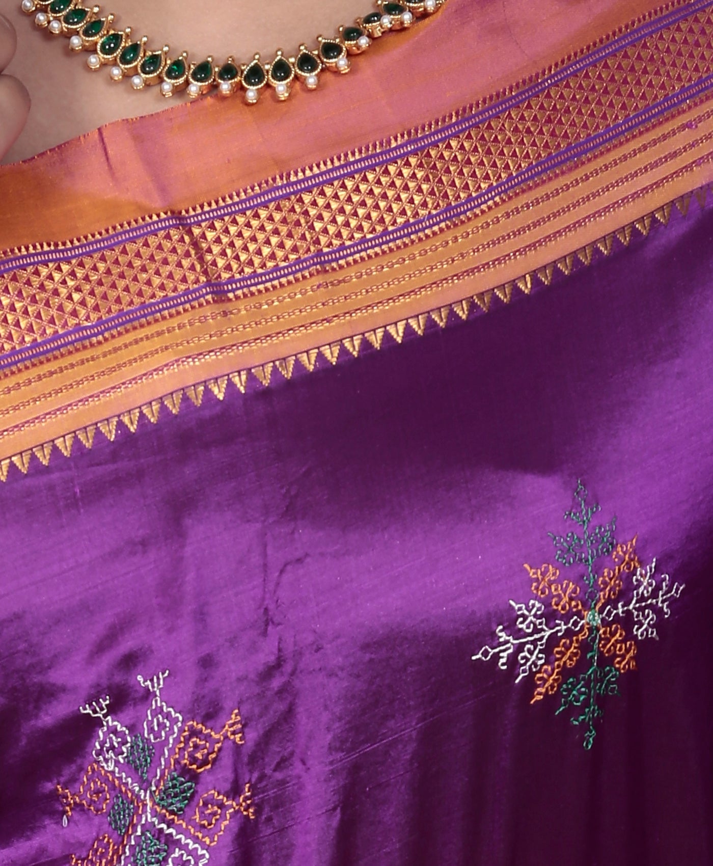 Pure Silk Ilkal Saree with Kasuti Embroidery - Seven Elegant Colors