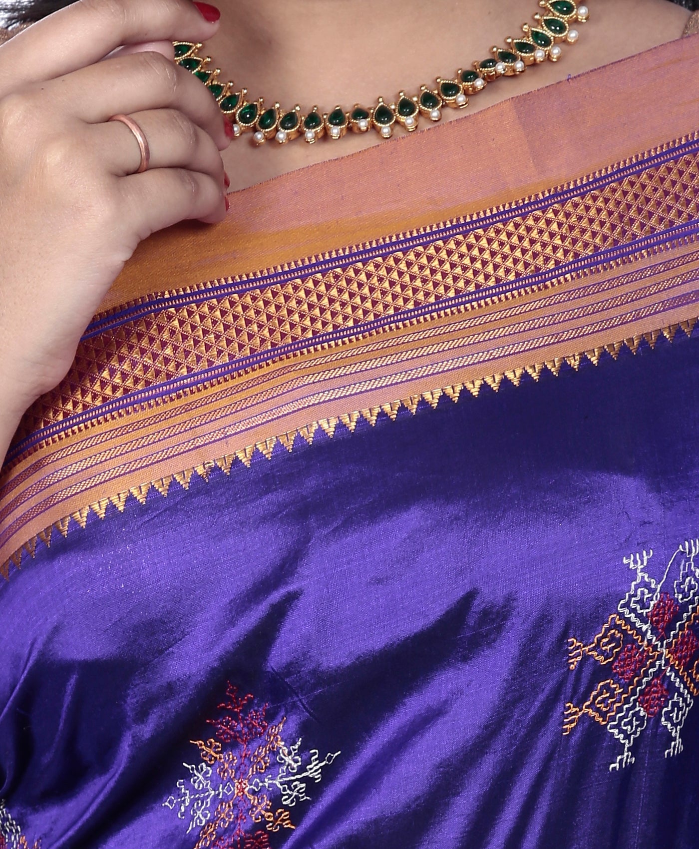 Pure Silk Ilkal Saree with Kasuti Embroidery - Seven Elegant Colors