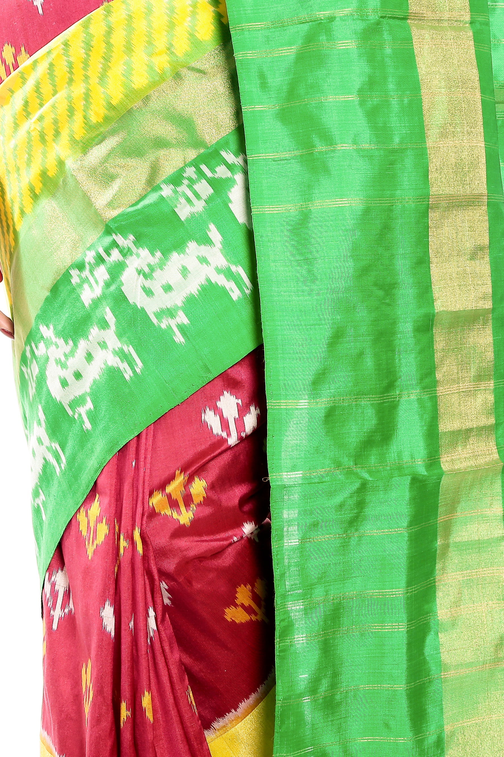 Pochampally Saree - Ikkat Silk Saree in Green